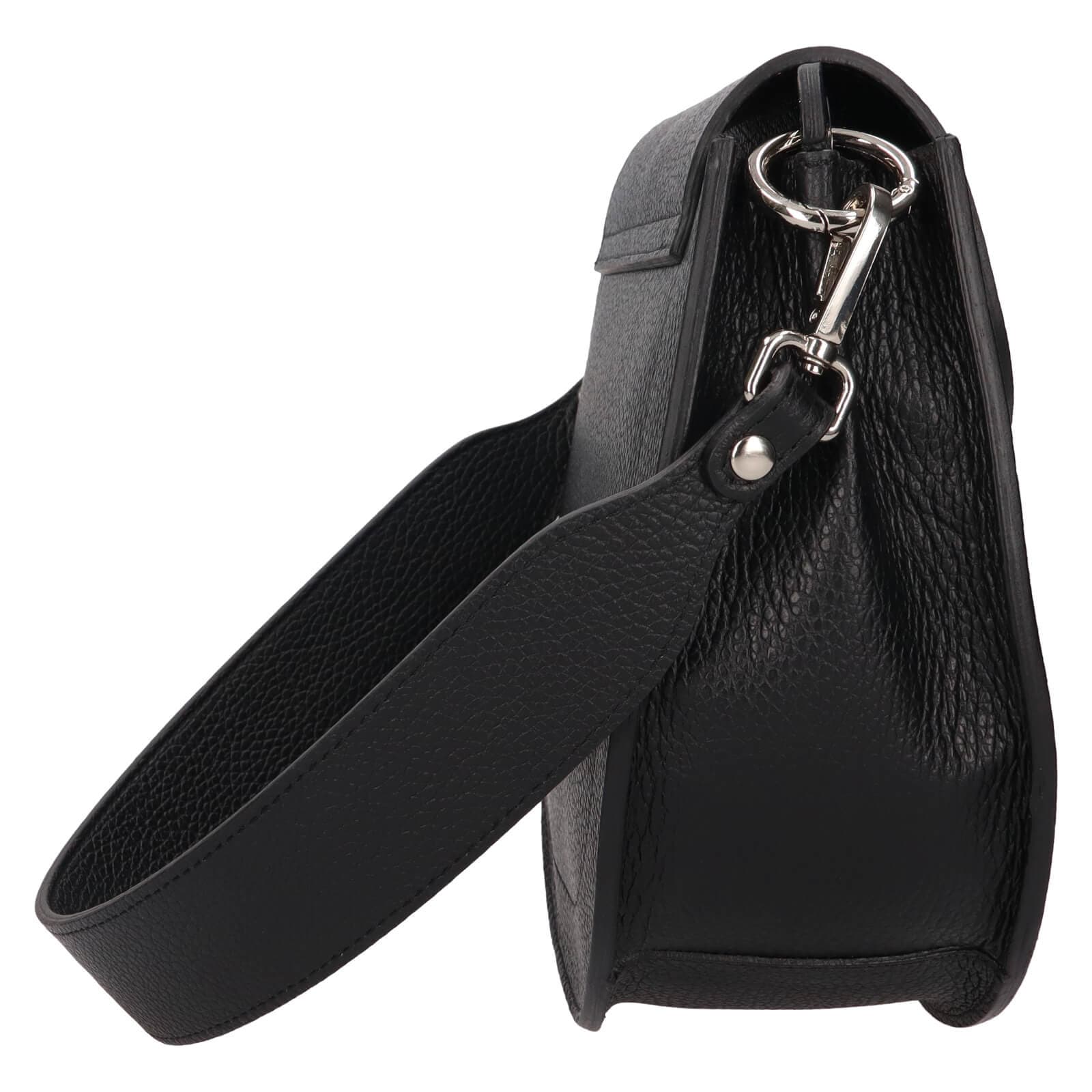 Kožená crossbody kabelka Italia Locita, černá 5