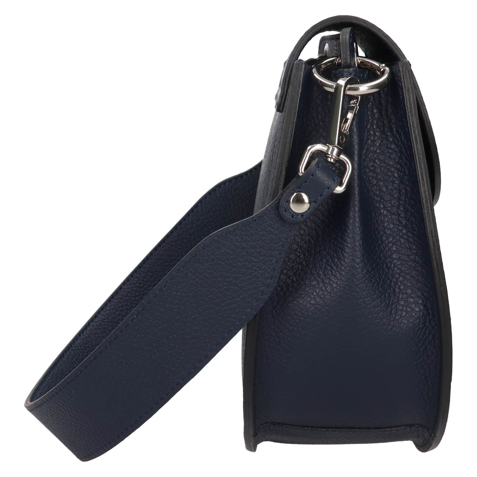 Kožená crossbody kabelka Italia Locita, modrá 5