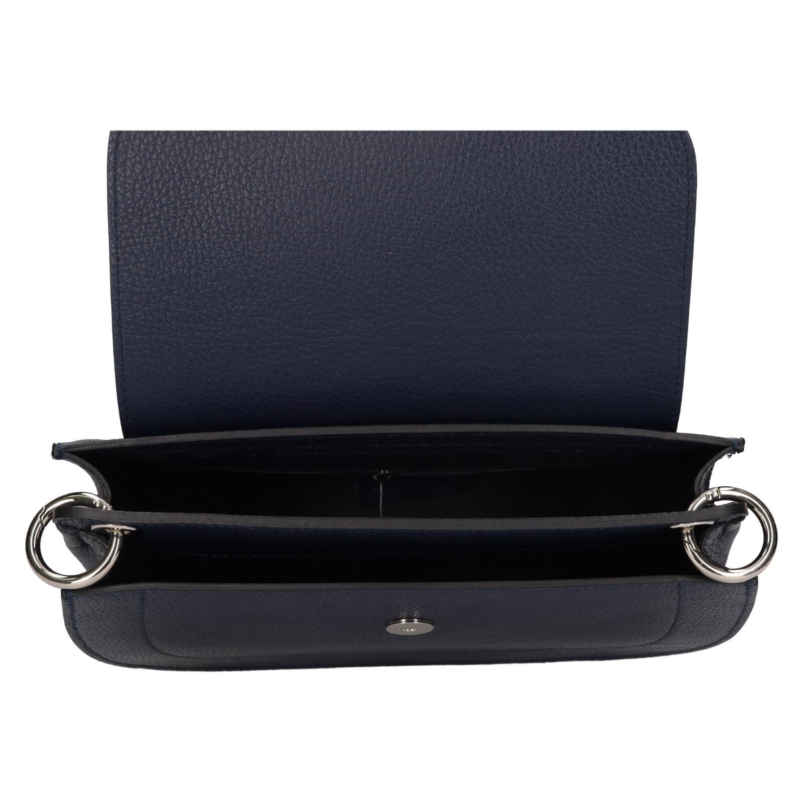 Kožená crossbody kabelka Italia Locita, modrá 6