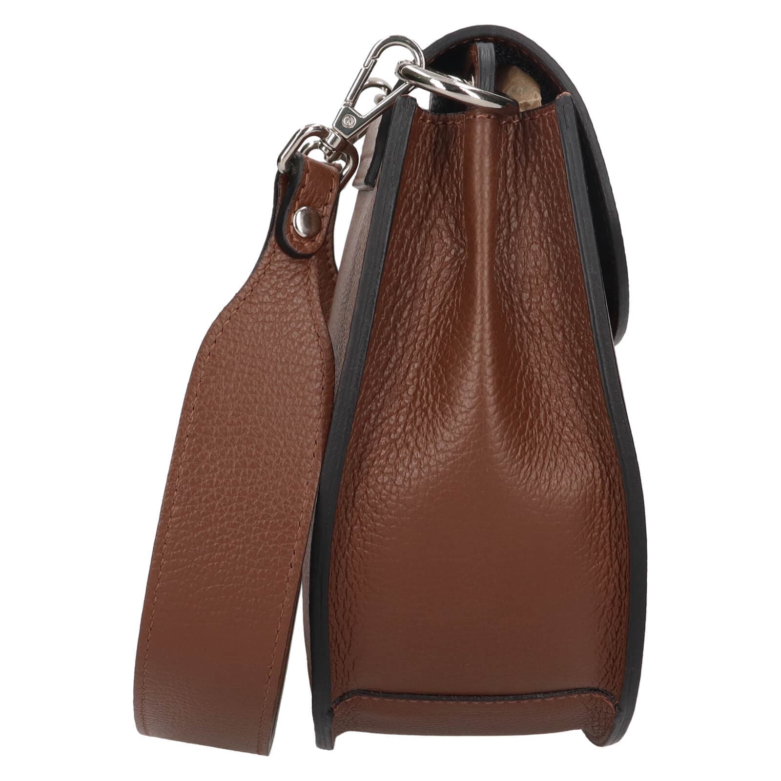 Kožená crossbody kabelka Italia Locita, hnědá 5