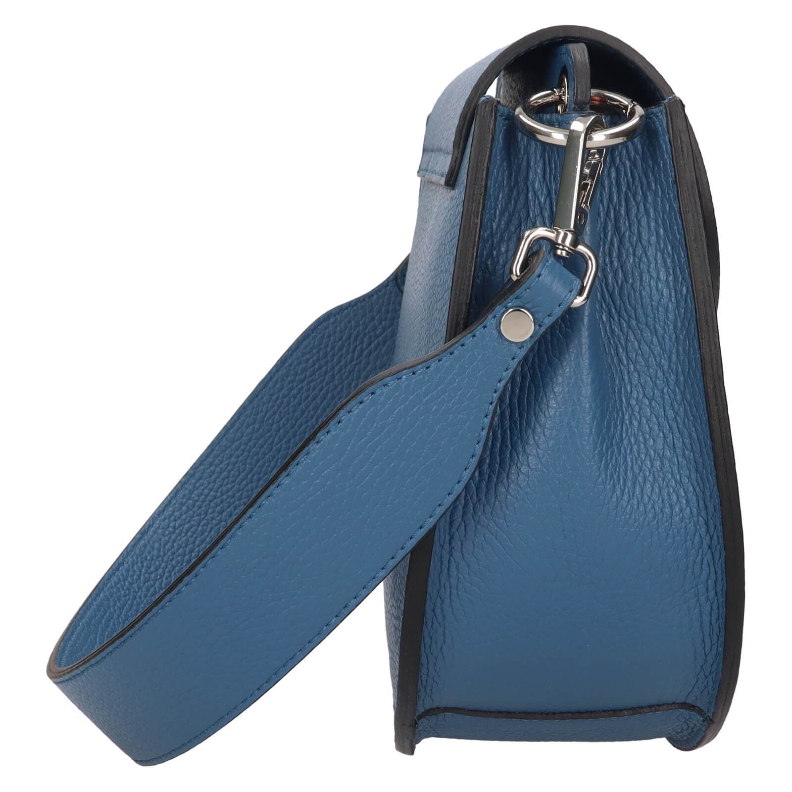 Kožená crossbody kabelka Italia Locita, modrá 4