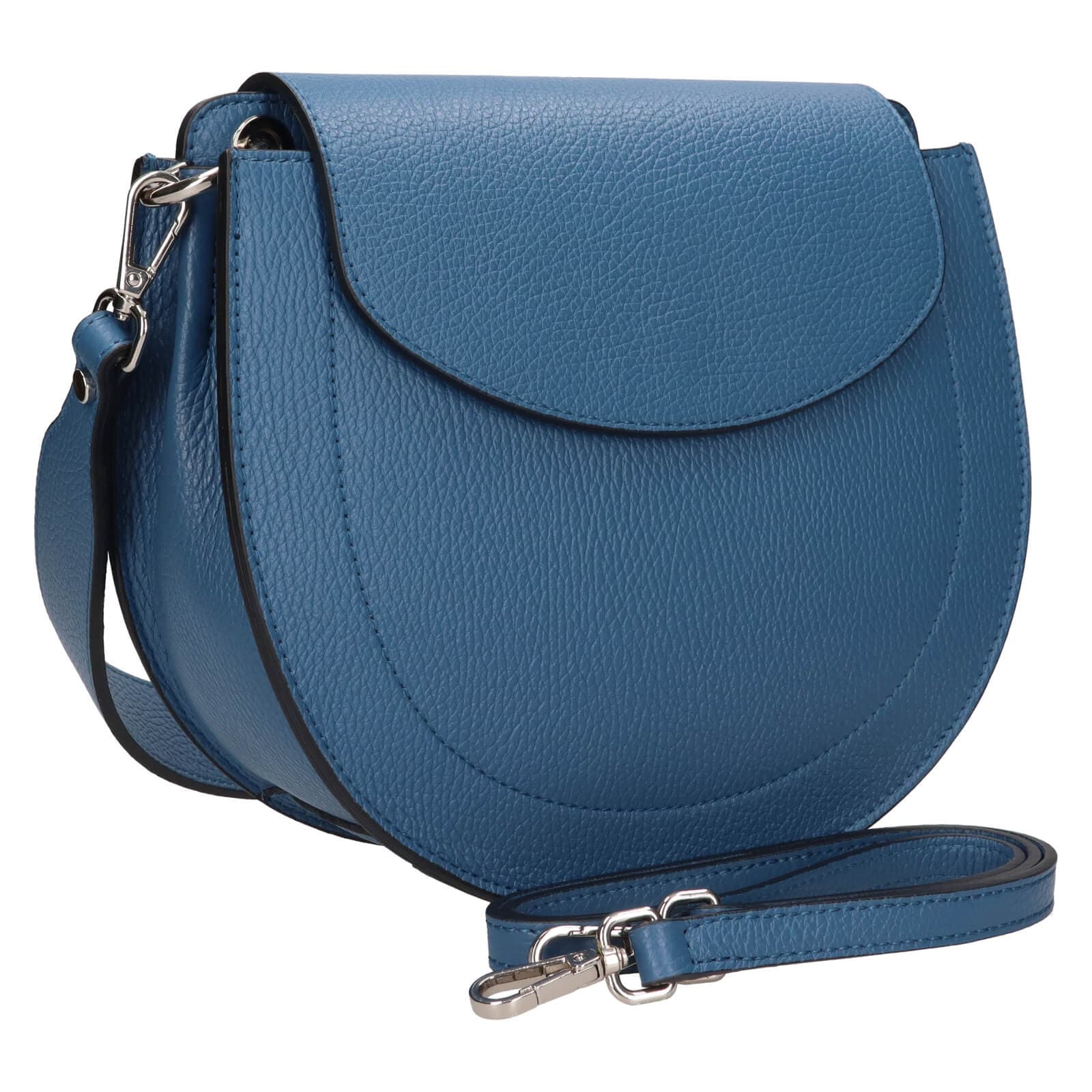 Kožená crossbody kabelka Italia Locita, modrá 5