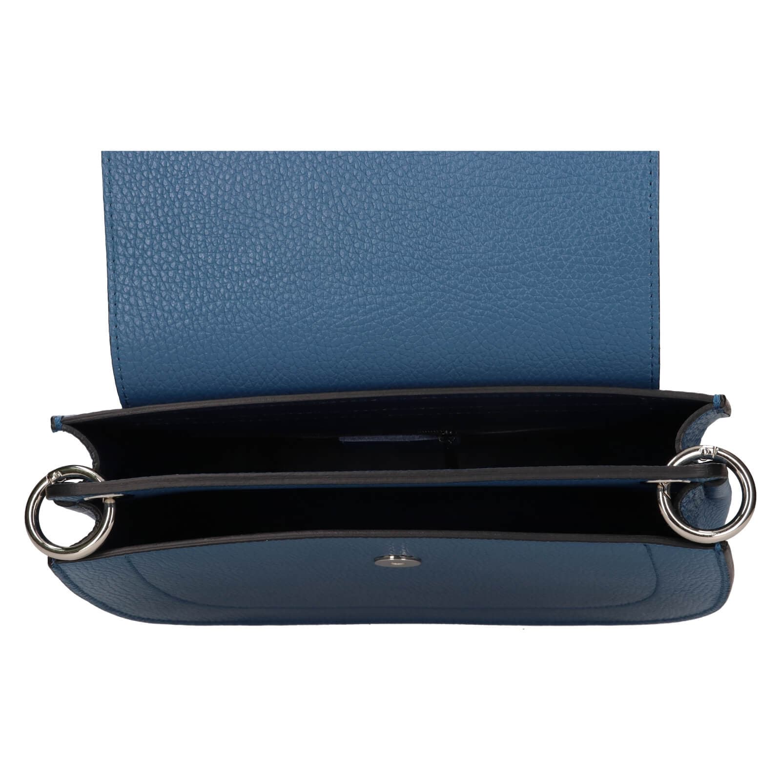 Kožená crossbody kabelka Italia Locita, modrá 6