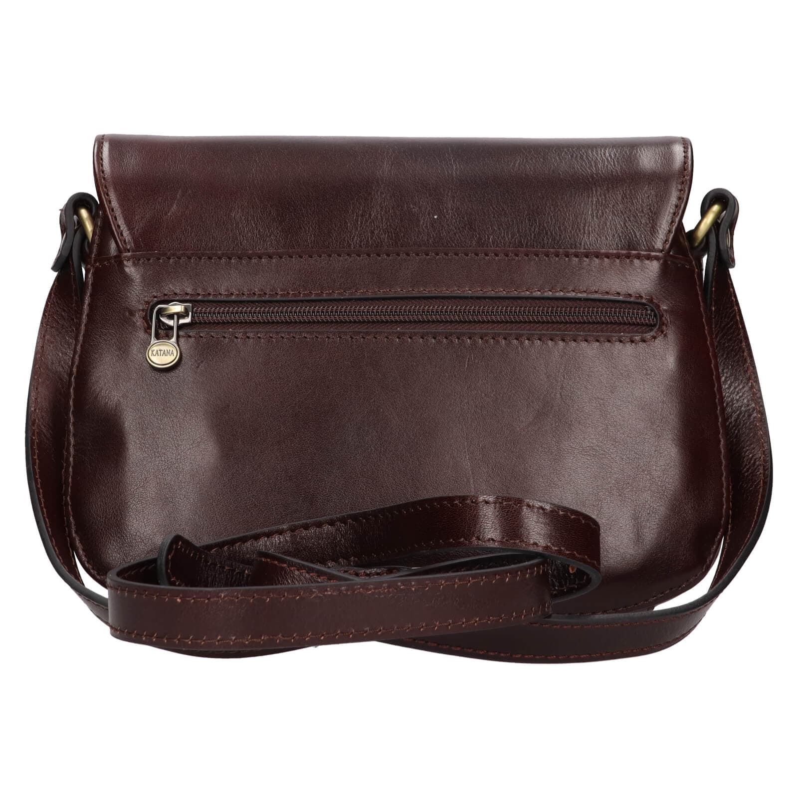 Kožená crossbody kabelka Katana Zorra, hnědá 3