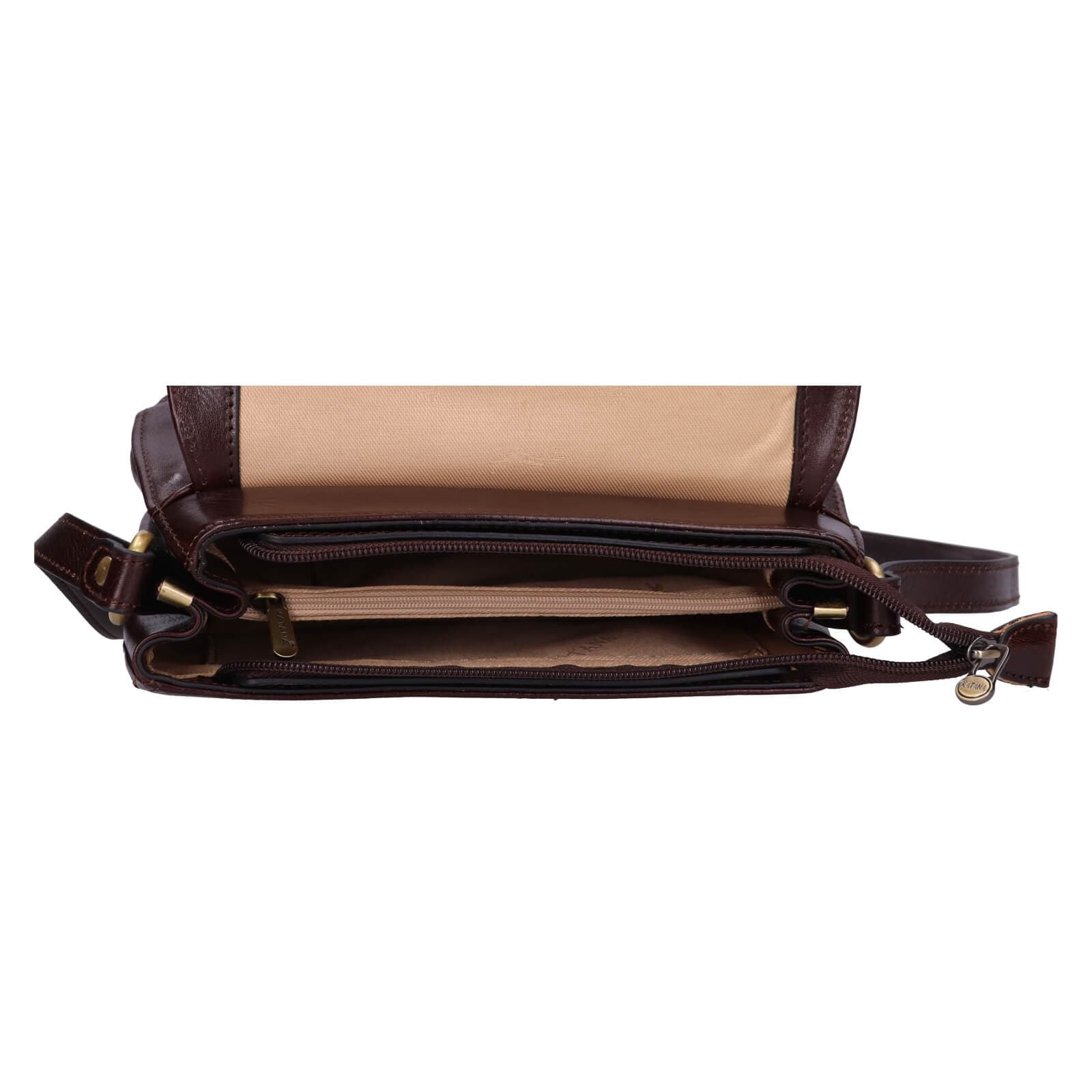 Kožená crossbody kabelka Katana Zorra, hnědá 5