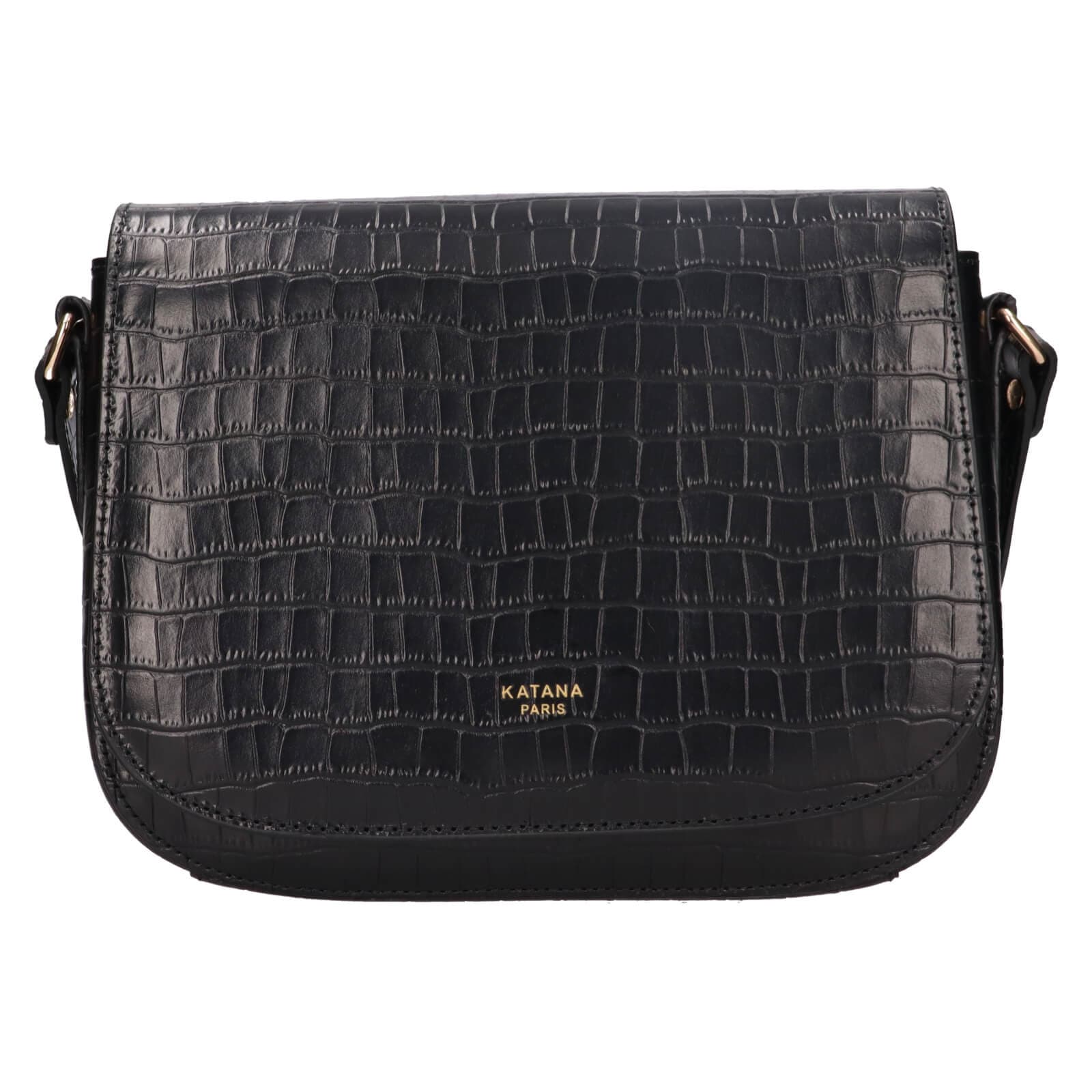 Kožená crossbody kabelka Katana Alieta, černá