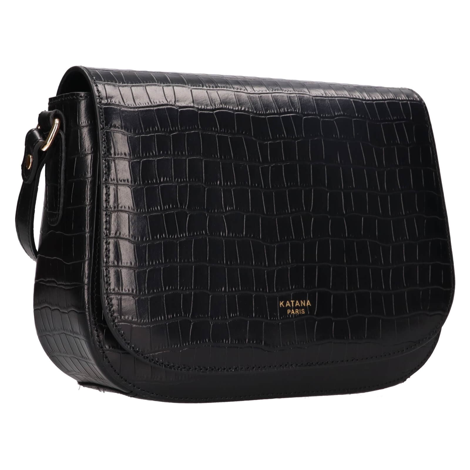 Kožená crossbody kabelka Katana Alieta, černá 2