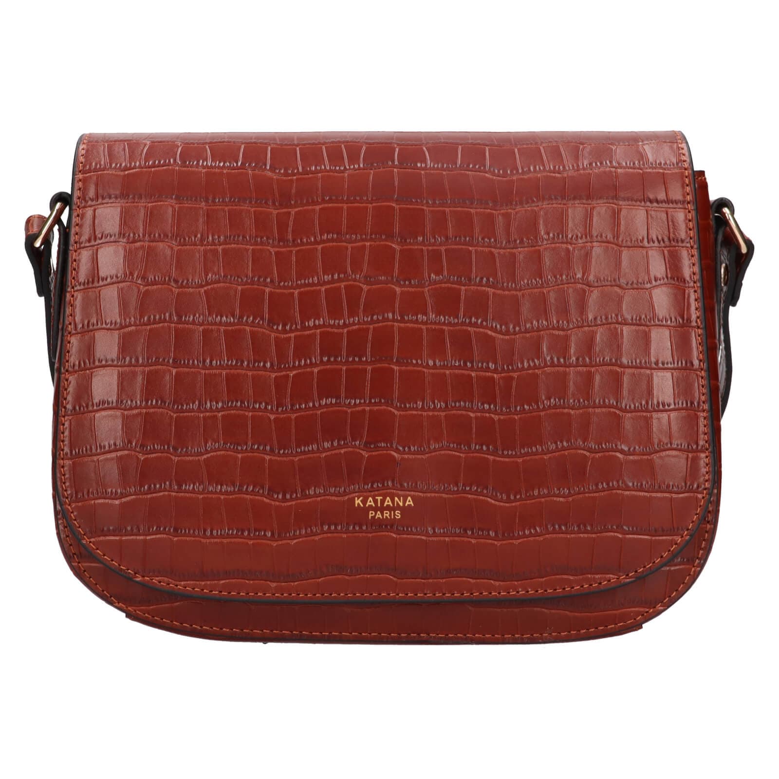 Kožená crossbody kabelka Katana Alieta, hnědá