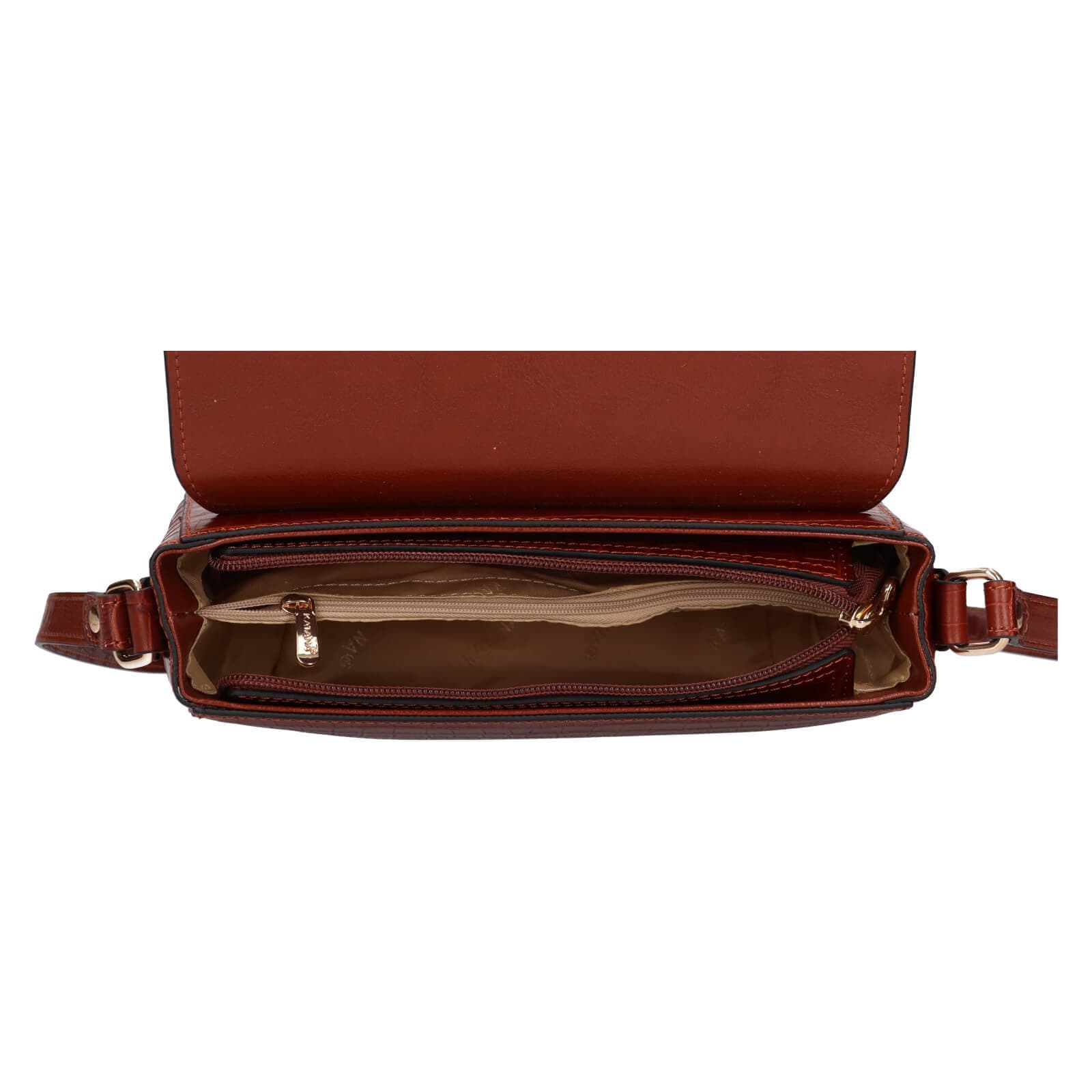 Kožená crossbody kabelka Katana Alieta, hnědá 5