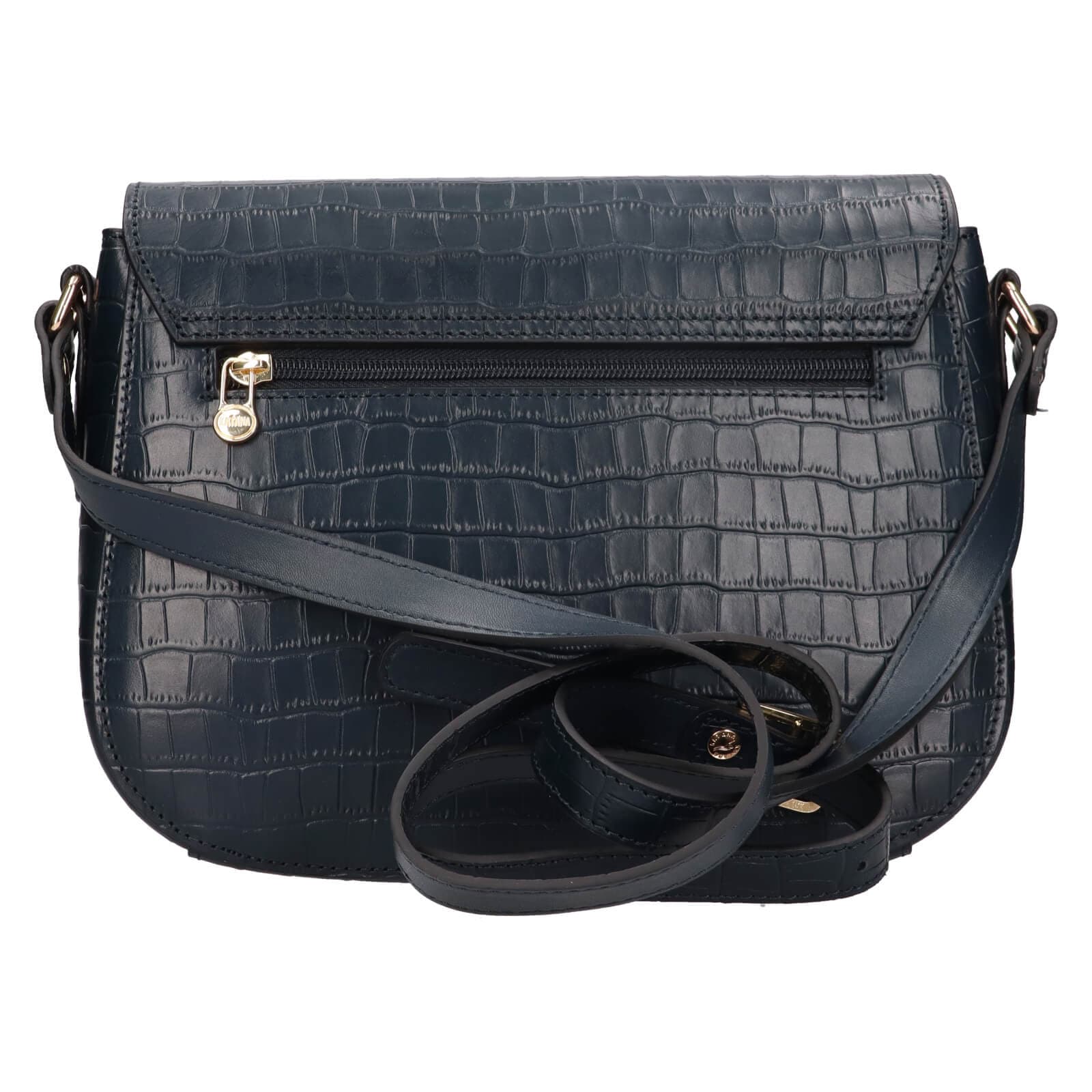 Kožená crossbody kabelka Katana Alieta, modrá 3