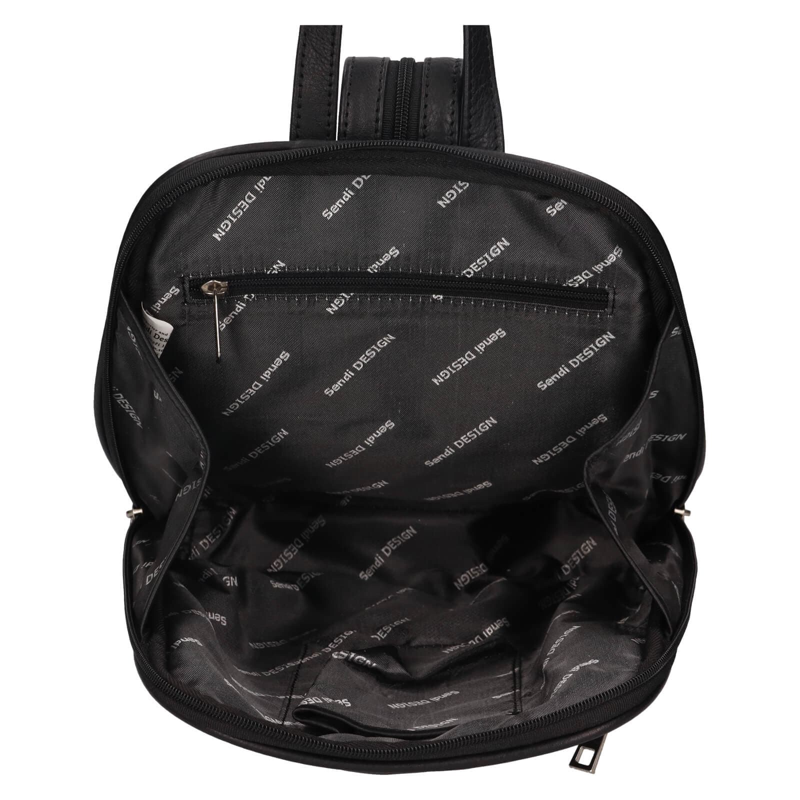 Kožený batoh SendiDesign Makka, černá 5