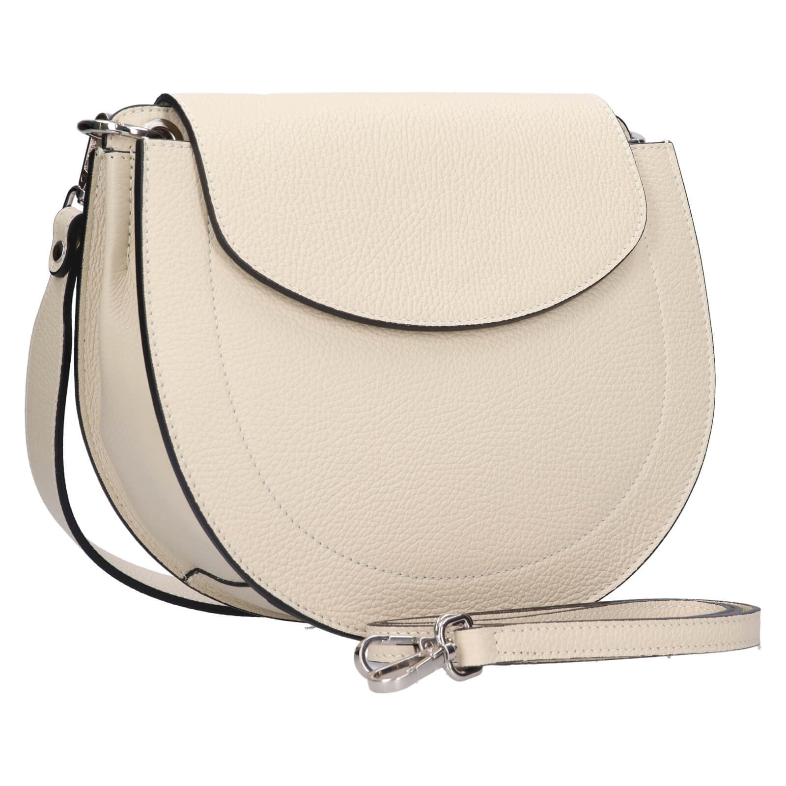 Kožená crossbody kabelka Italia Locita, krémová 2