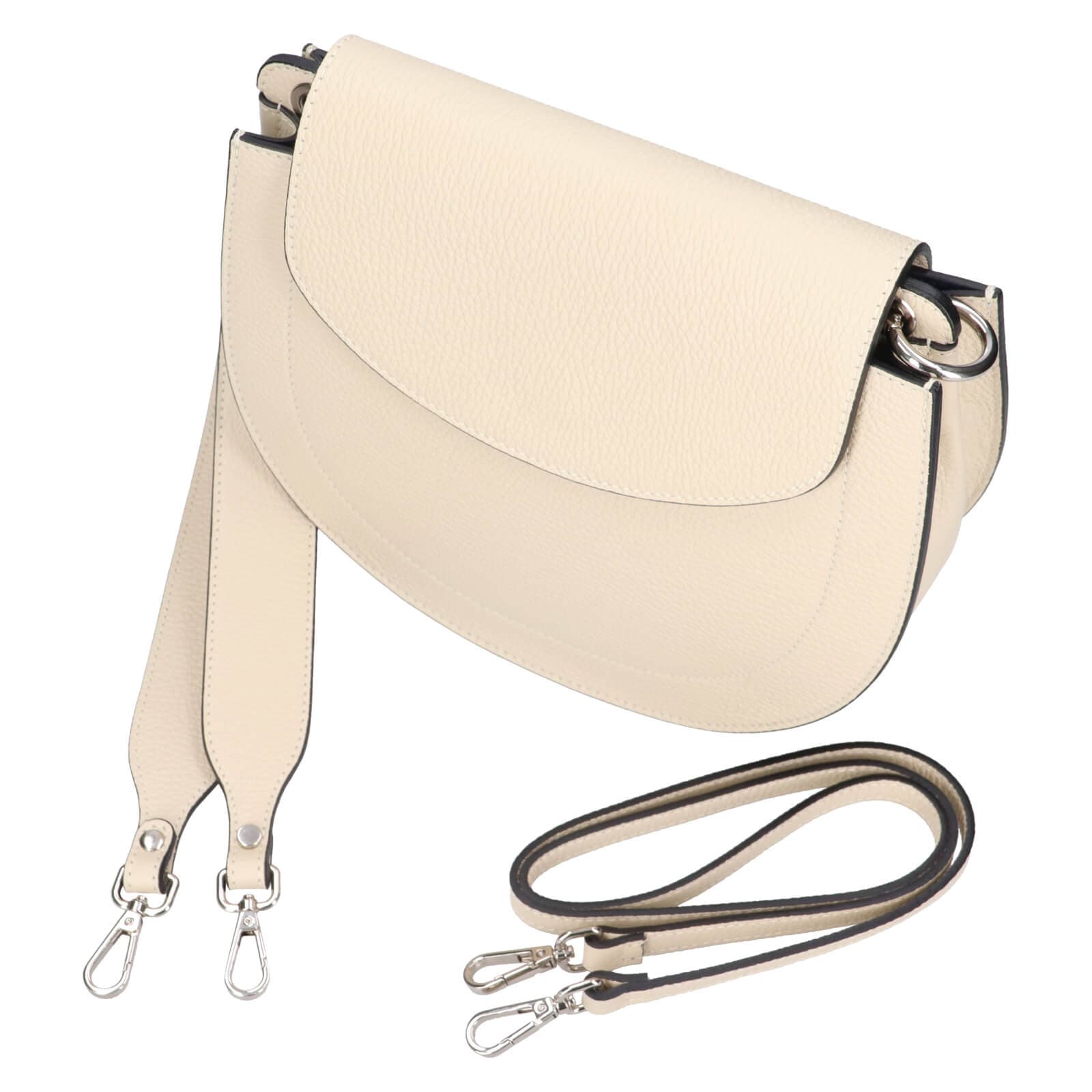 Kožená crossbody kabelka Italia Locita, krémová 5
