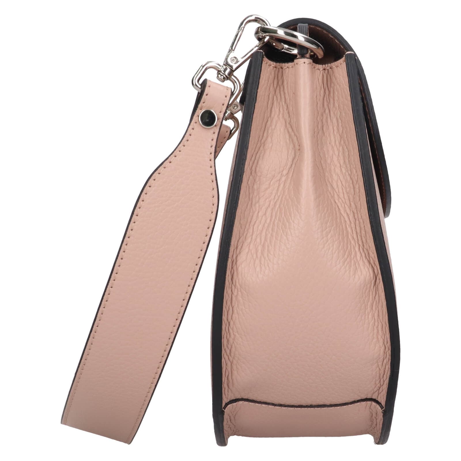 Kožená crossbody kabelka Italia Locita, růžová 4
