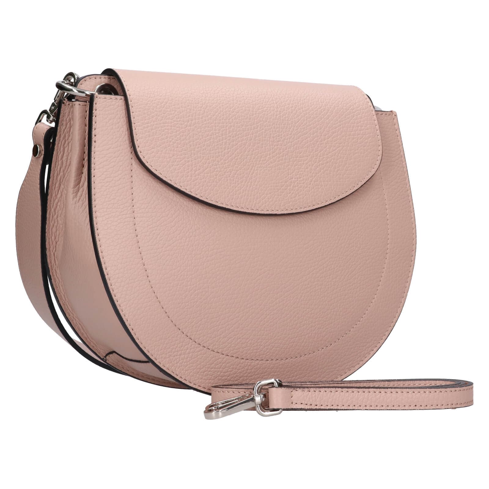 Kožená crossbody kabelka Italia Locita, růžová 2