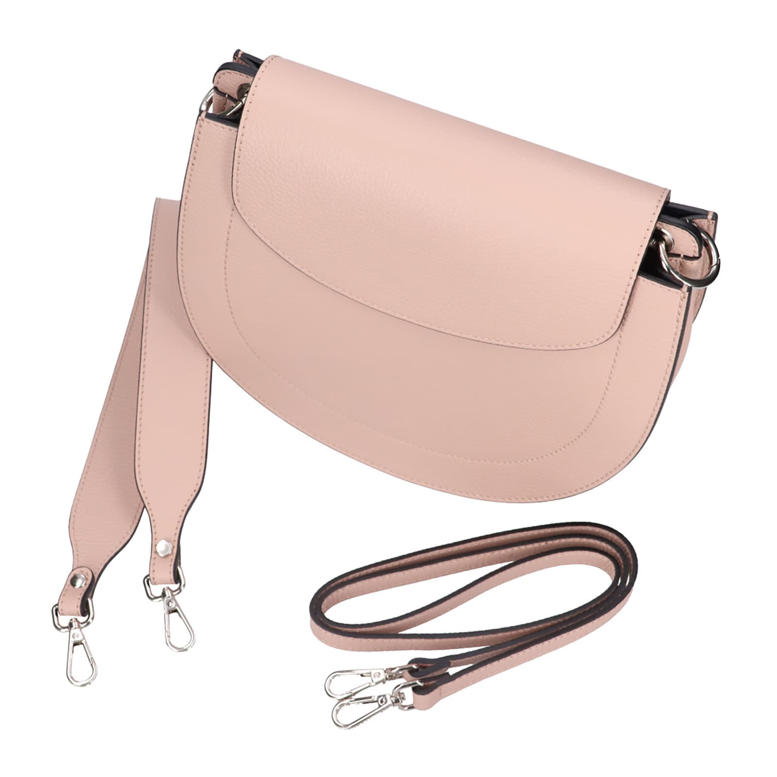 Kožená crossbody kabelka Italia Locita, růžová 5