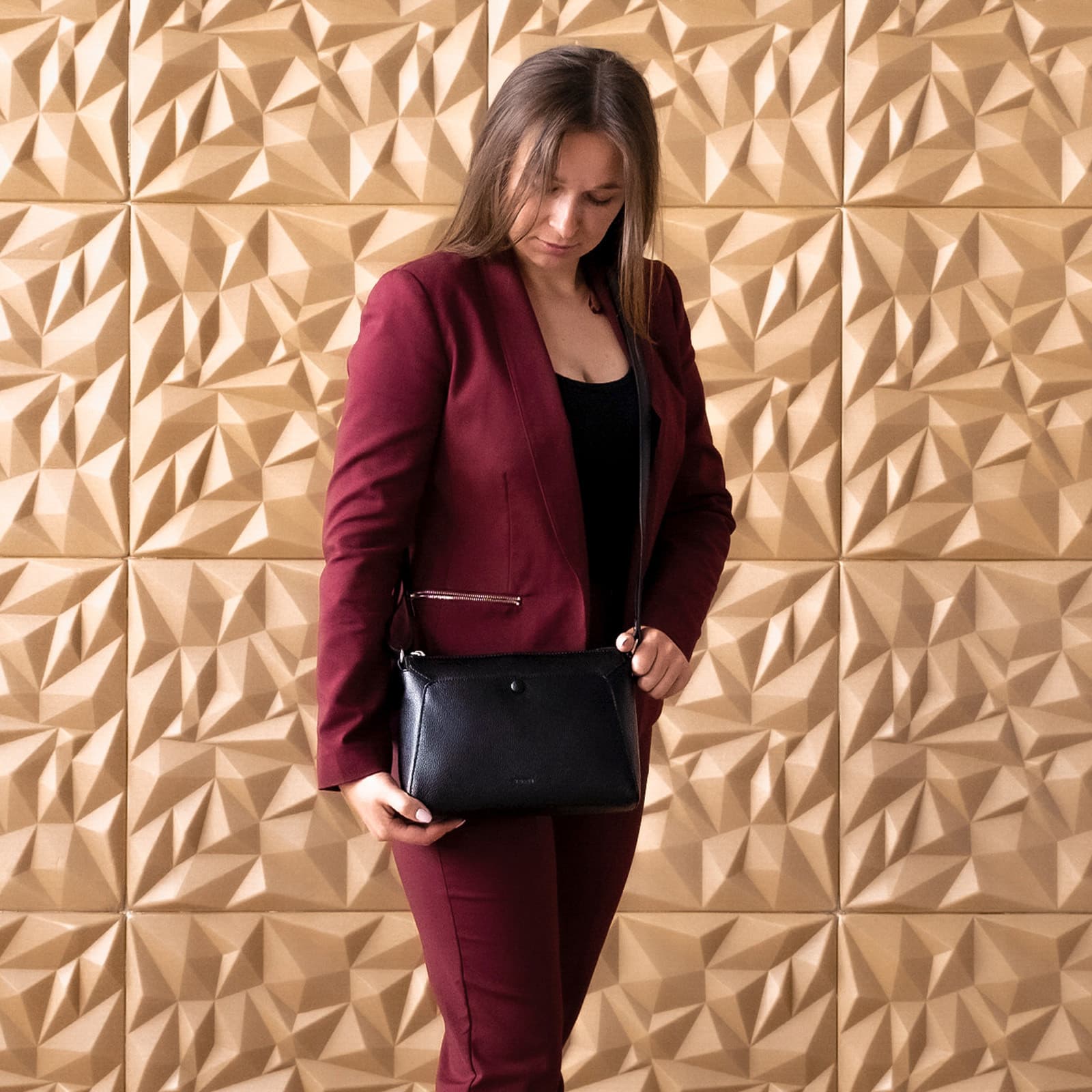 Kožená crossbody kabelka Katana Alizeé, bílá 6