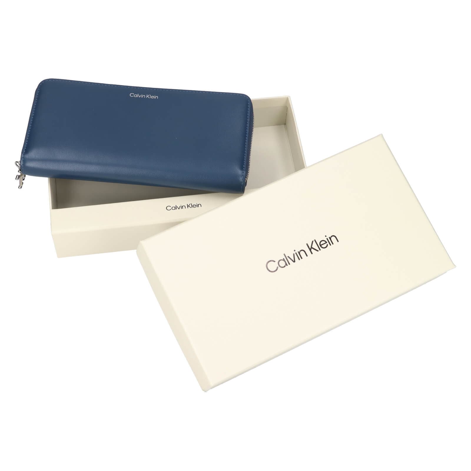 Kožená peněženka Calvin Klein Ritte, modrá 2
