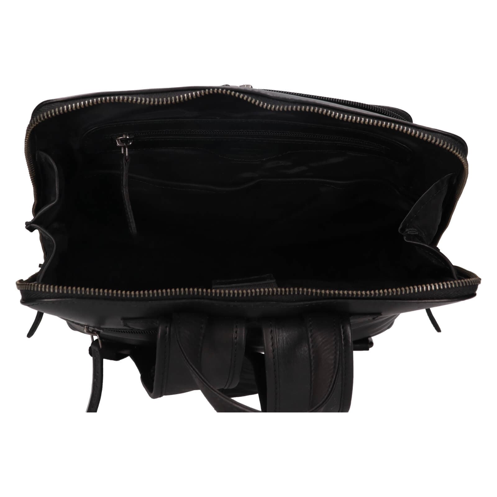 Kožený batoh The Chesterfield Brand Fornella, černá 6