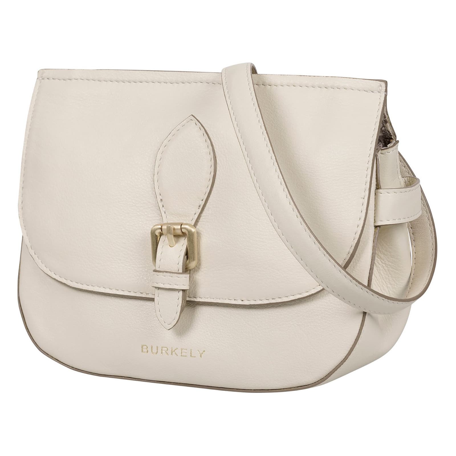 Crossbody kožená kabelka Burkely Moja, krémová 2