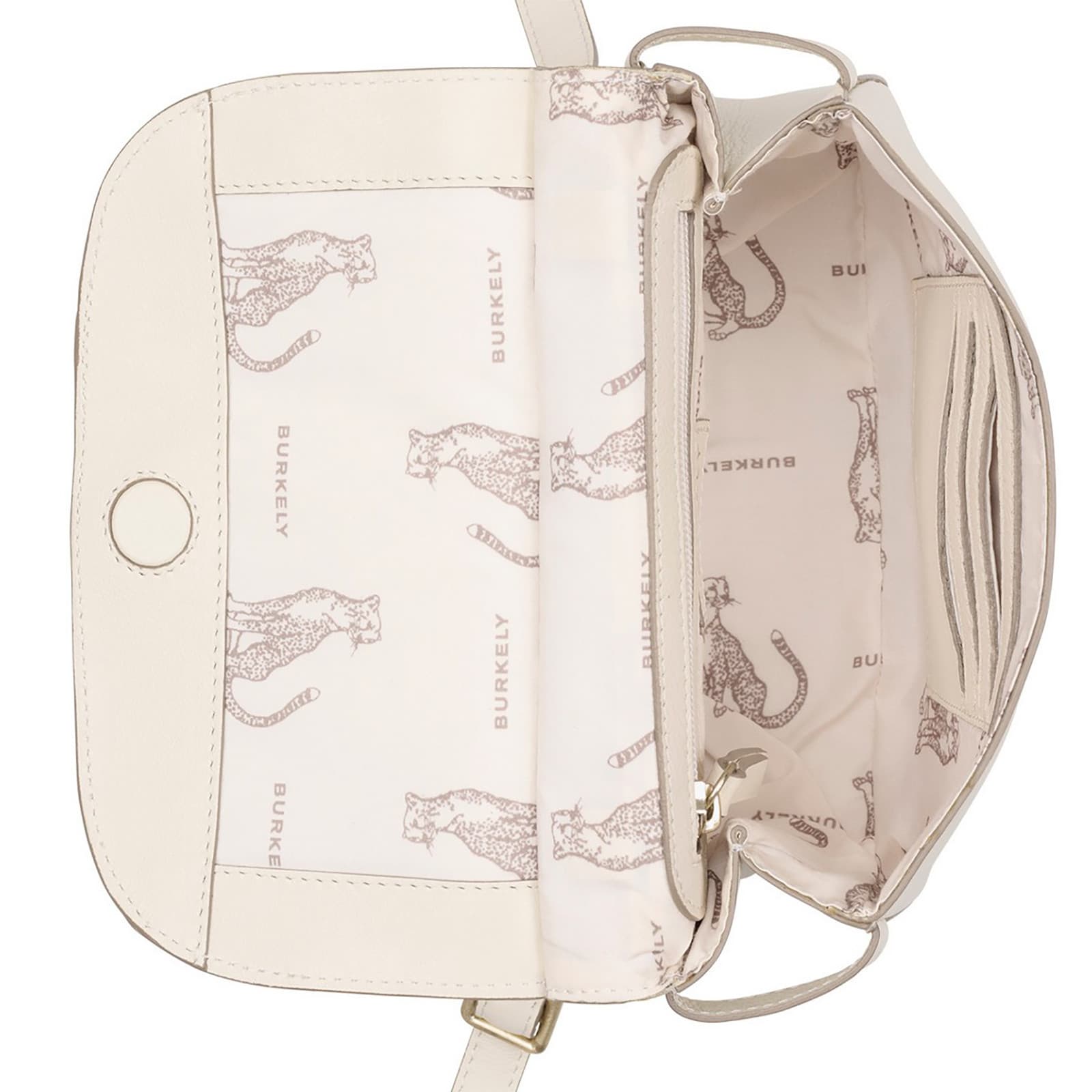 Crossbody kožená kabelka Burkely Moja, krémová 4