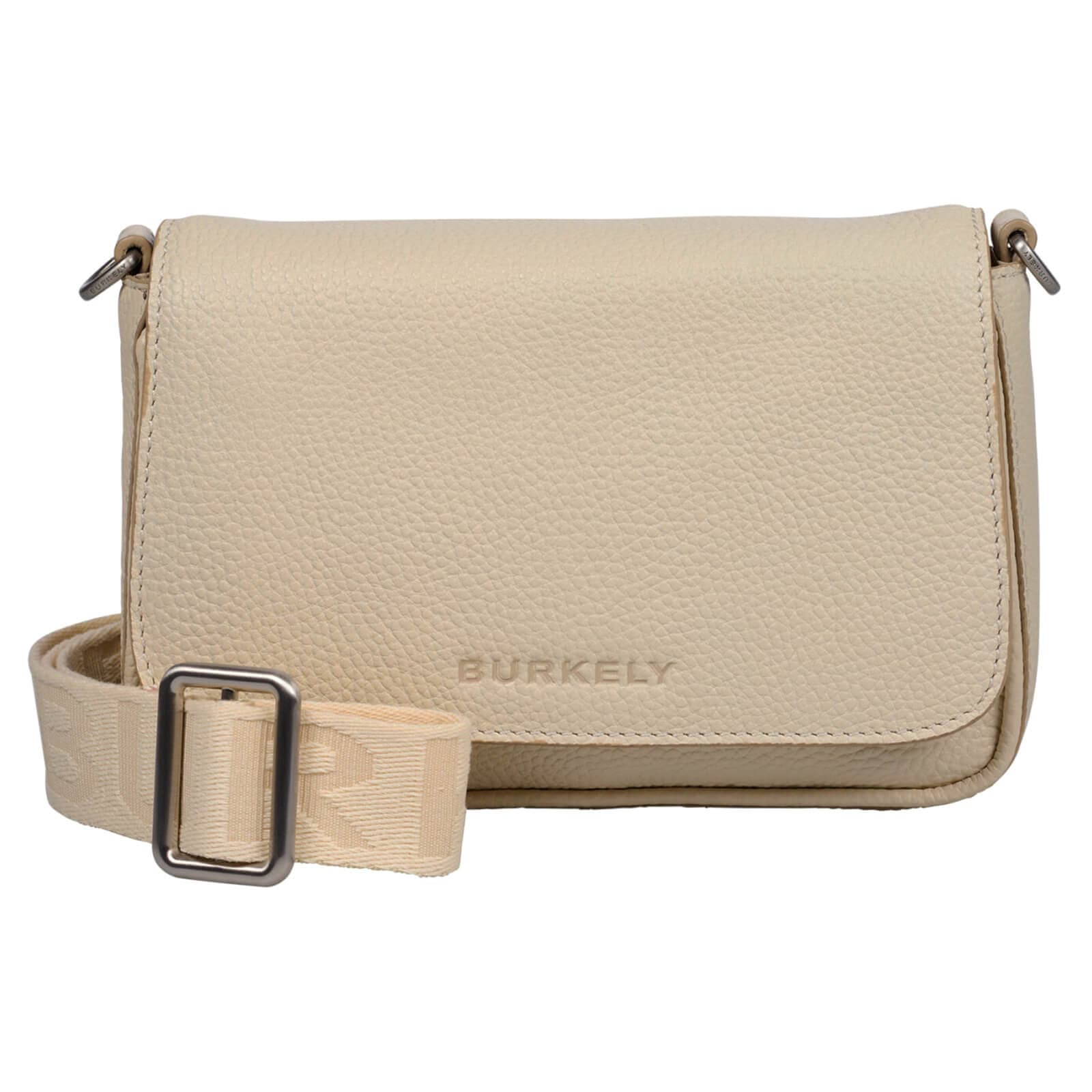 Crossbody kožená kabelka Burkely Ava, krémová