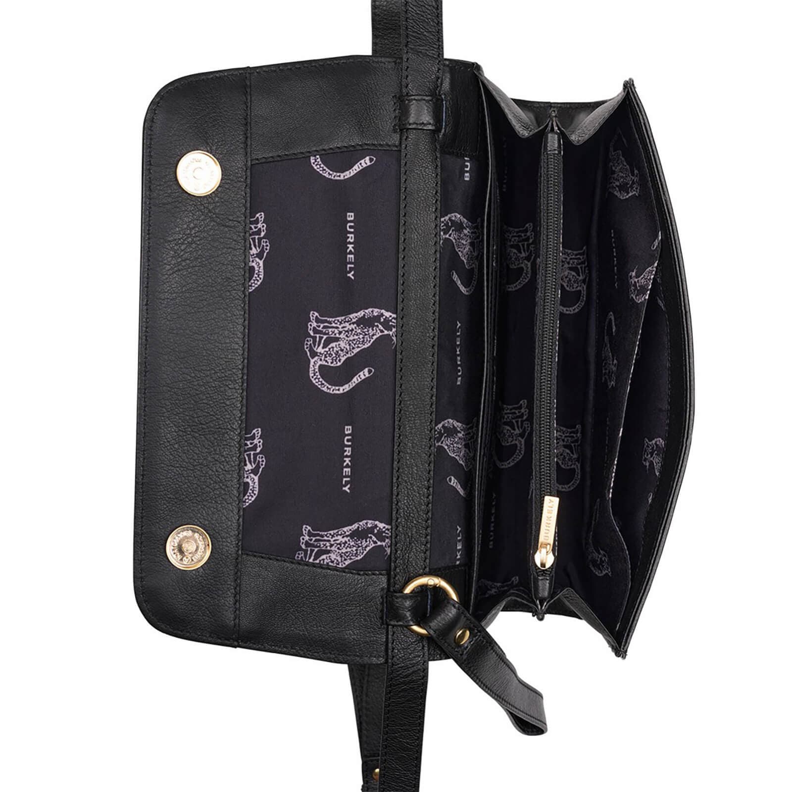 Crossbody kožená kabelka Burkely Clutch, černá 4