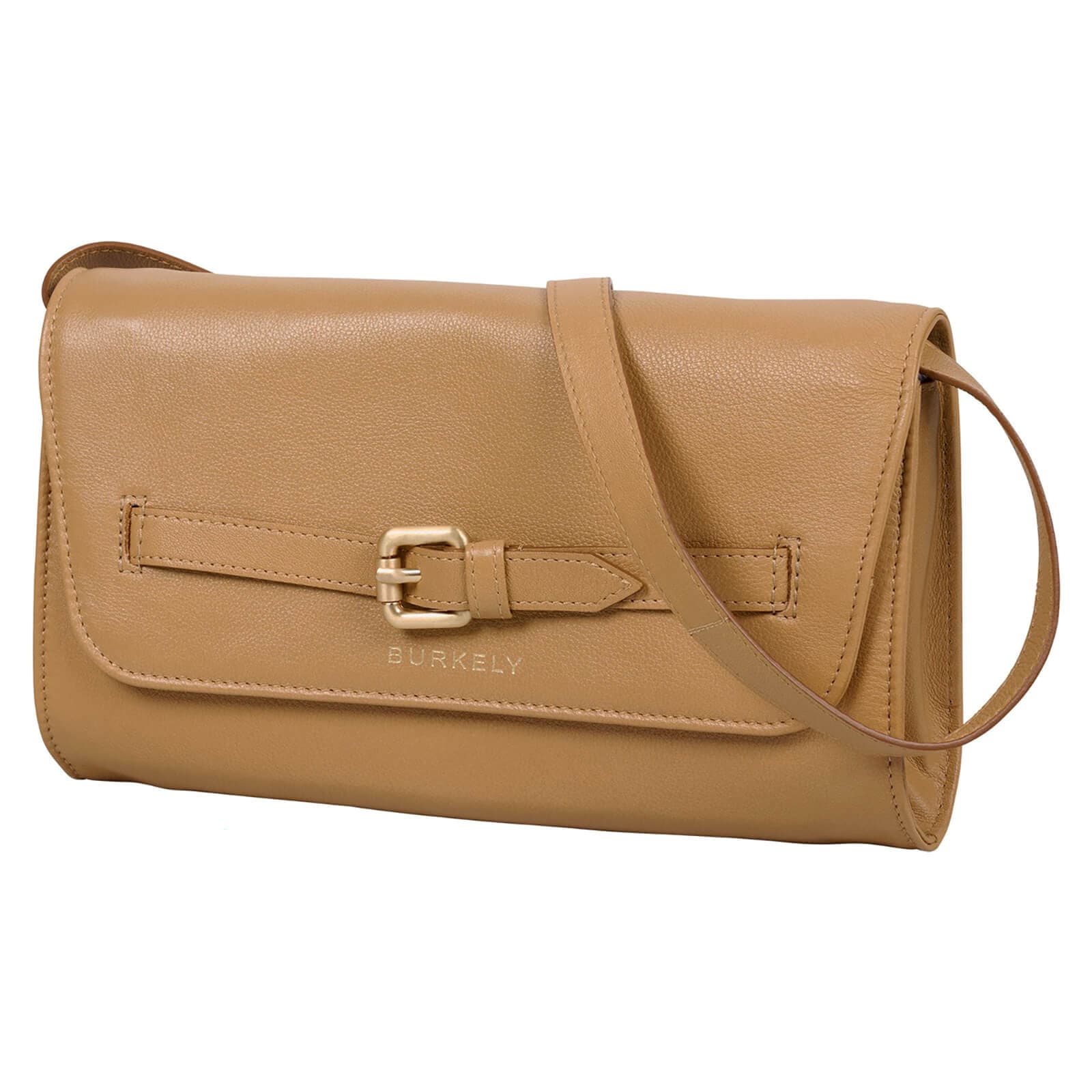 Crossbody kožená kabelka Burkely Clutch, hnědá 2