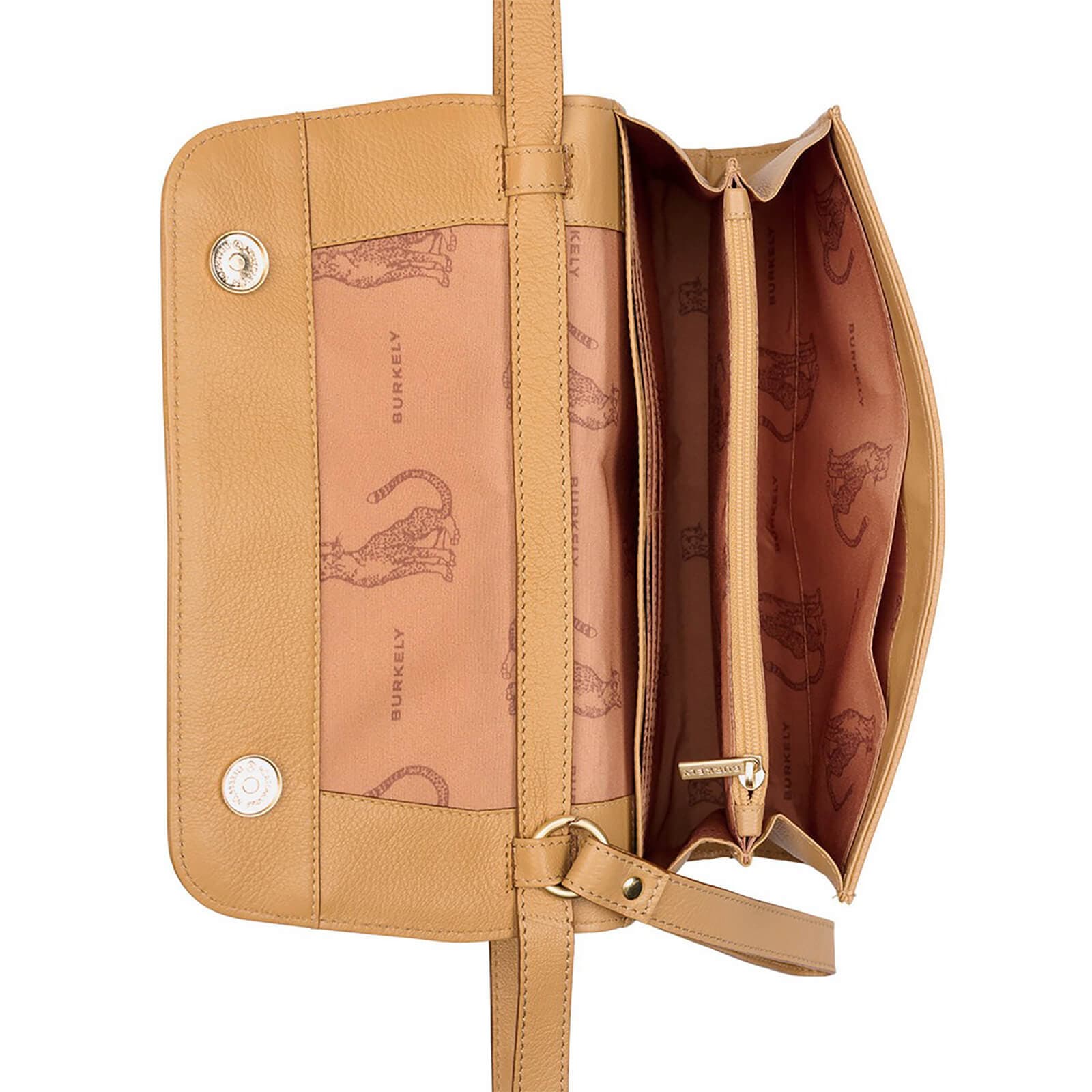 Crossbody kožená kabelka Burkely Clutch, hnědá 4