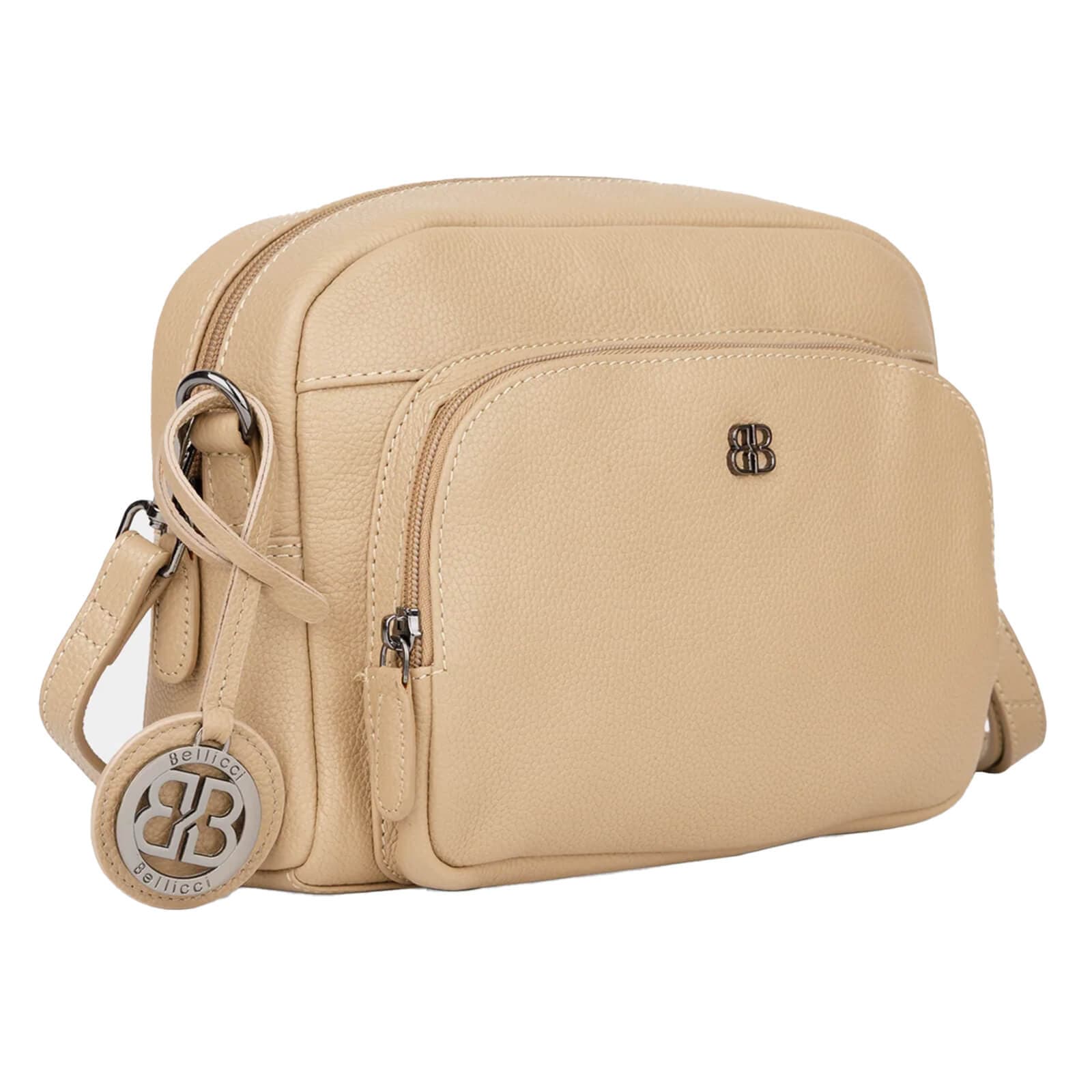Kožená crossbody kabelka Bellicci Norra, béžová 2