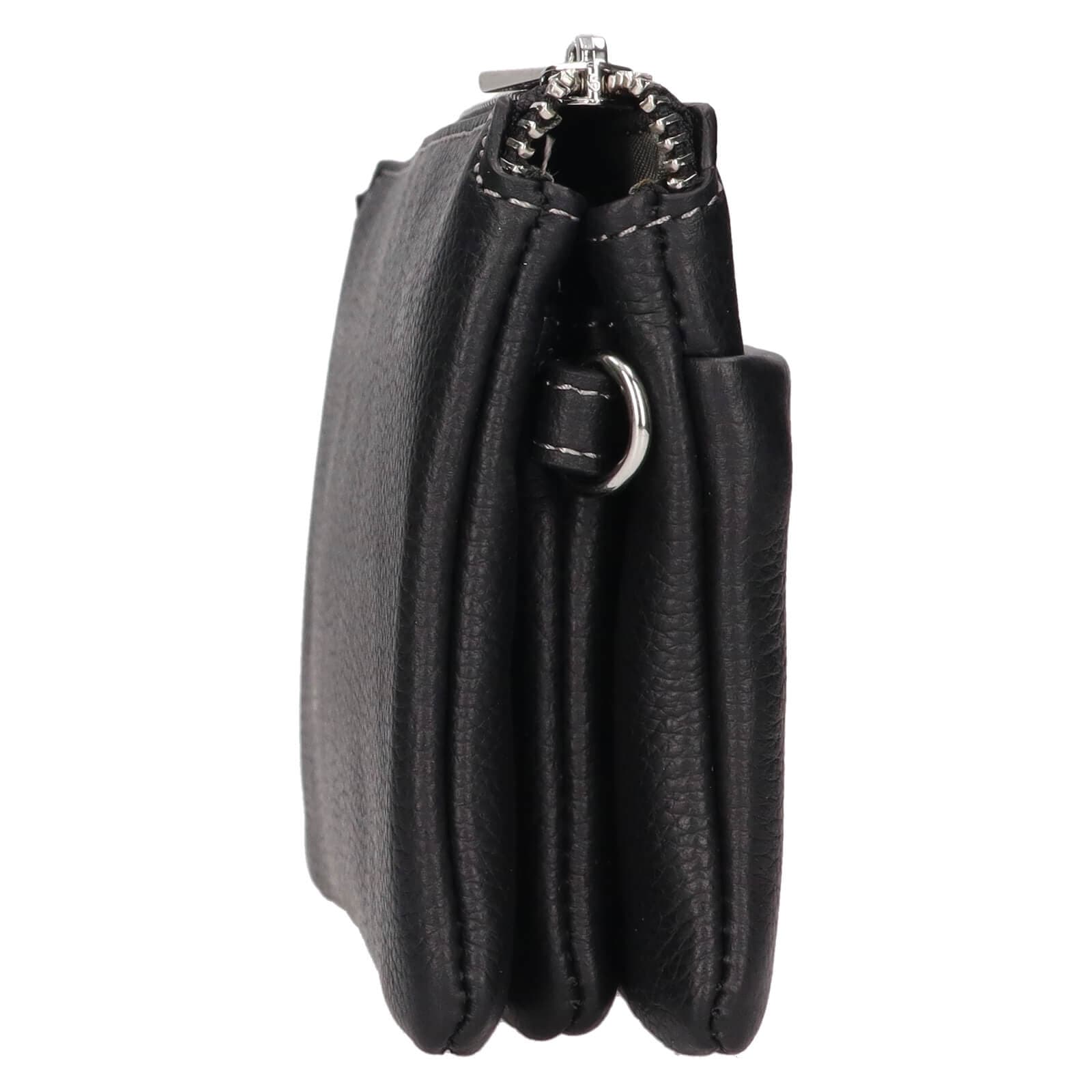 Malá kožená crossbody kabelka Katana Valli, černá 5