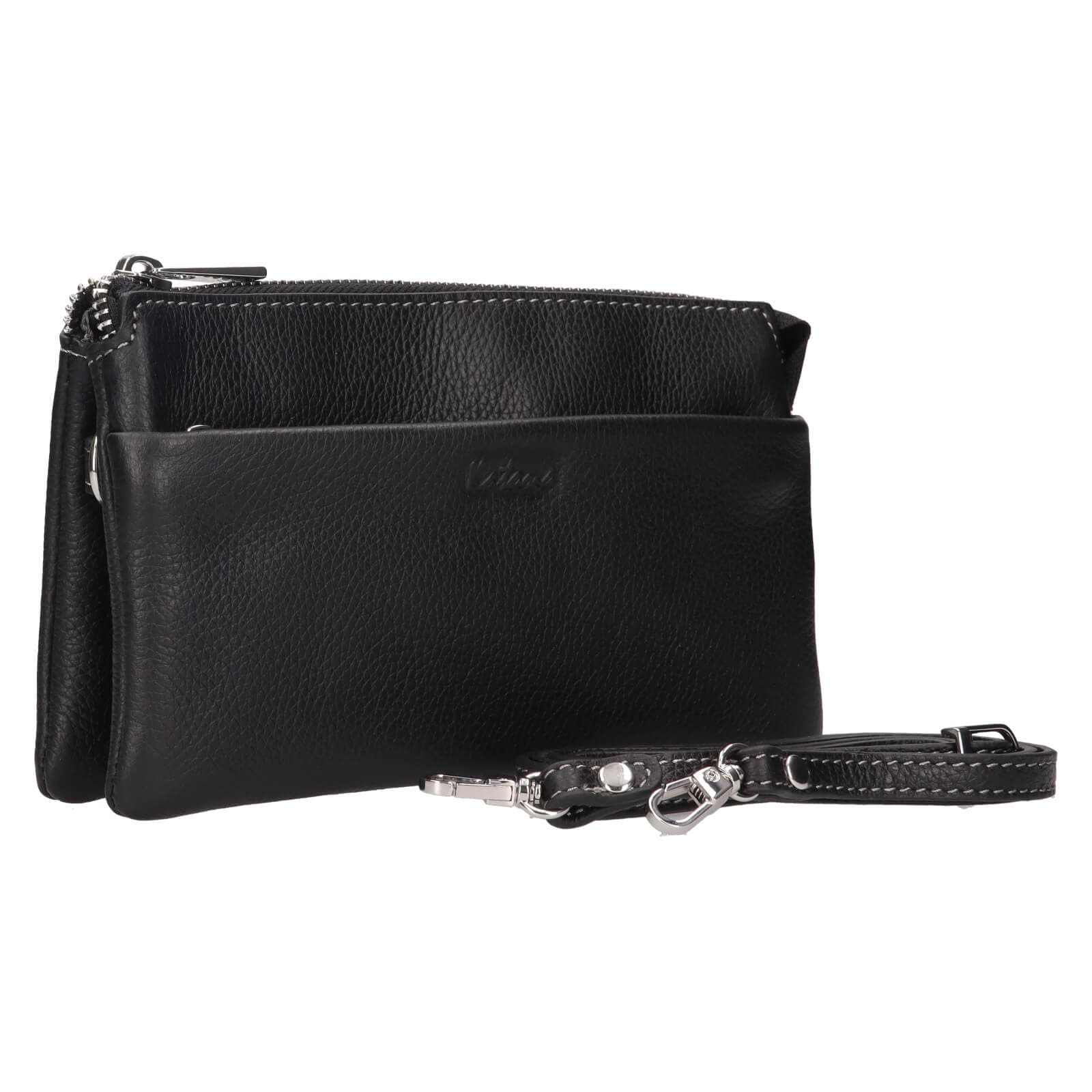 Malá kožená crossbody kabelka Katana Valli, černá 2