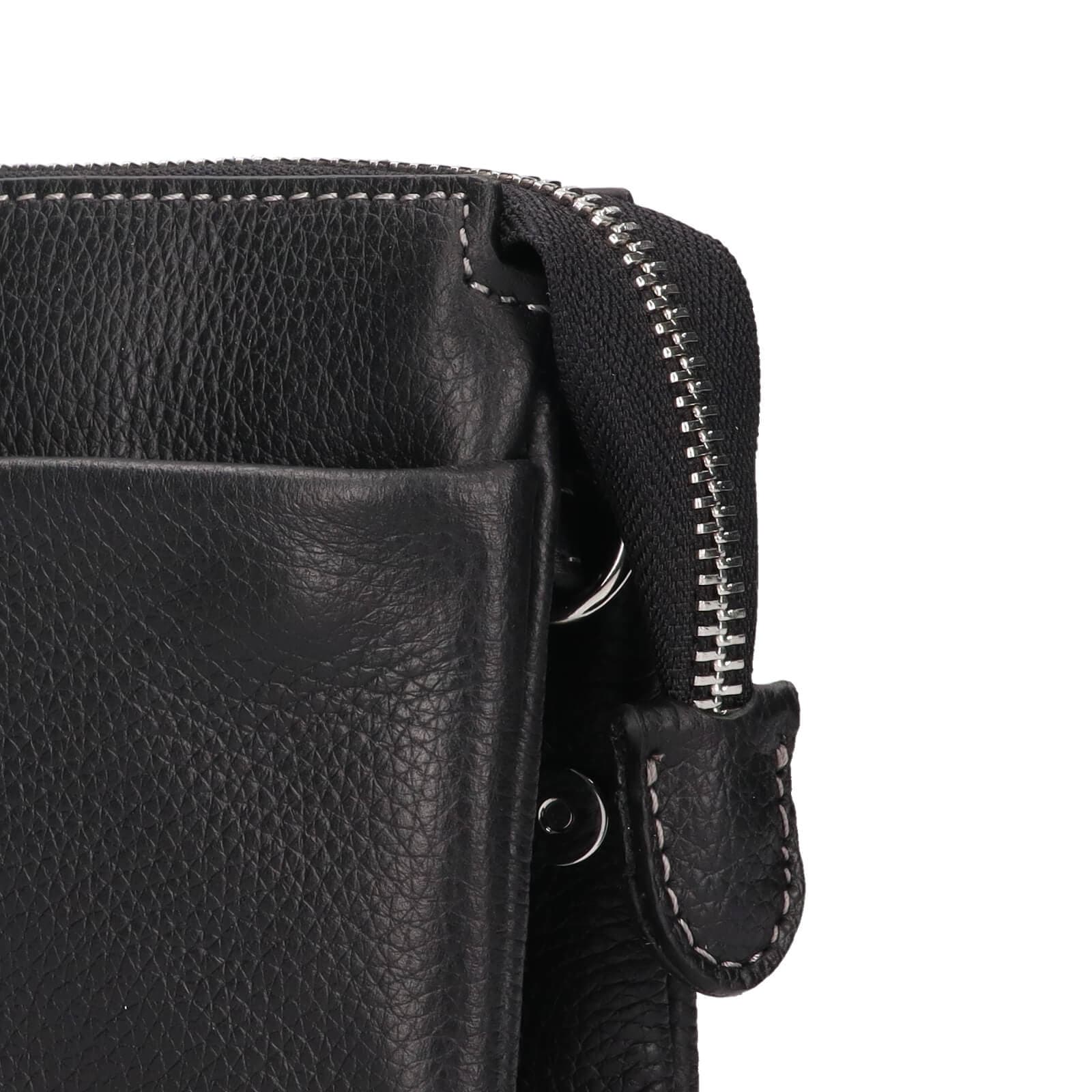 Malá kožená crossbody kabelka Katana Valli, černá 6