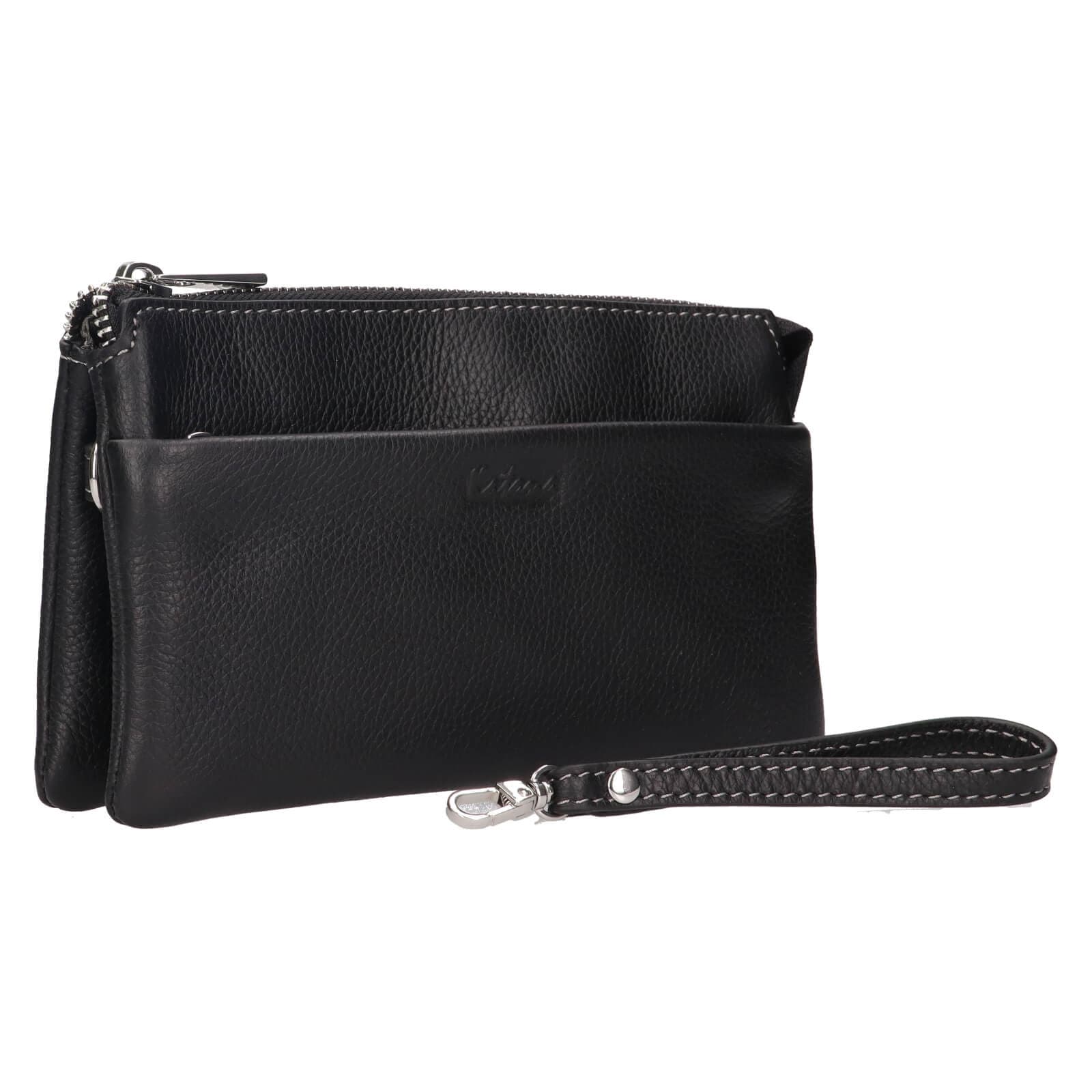 Malá kožená crossbody kabelka Katana Valli, černá 3
