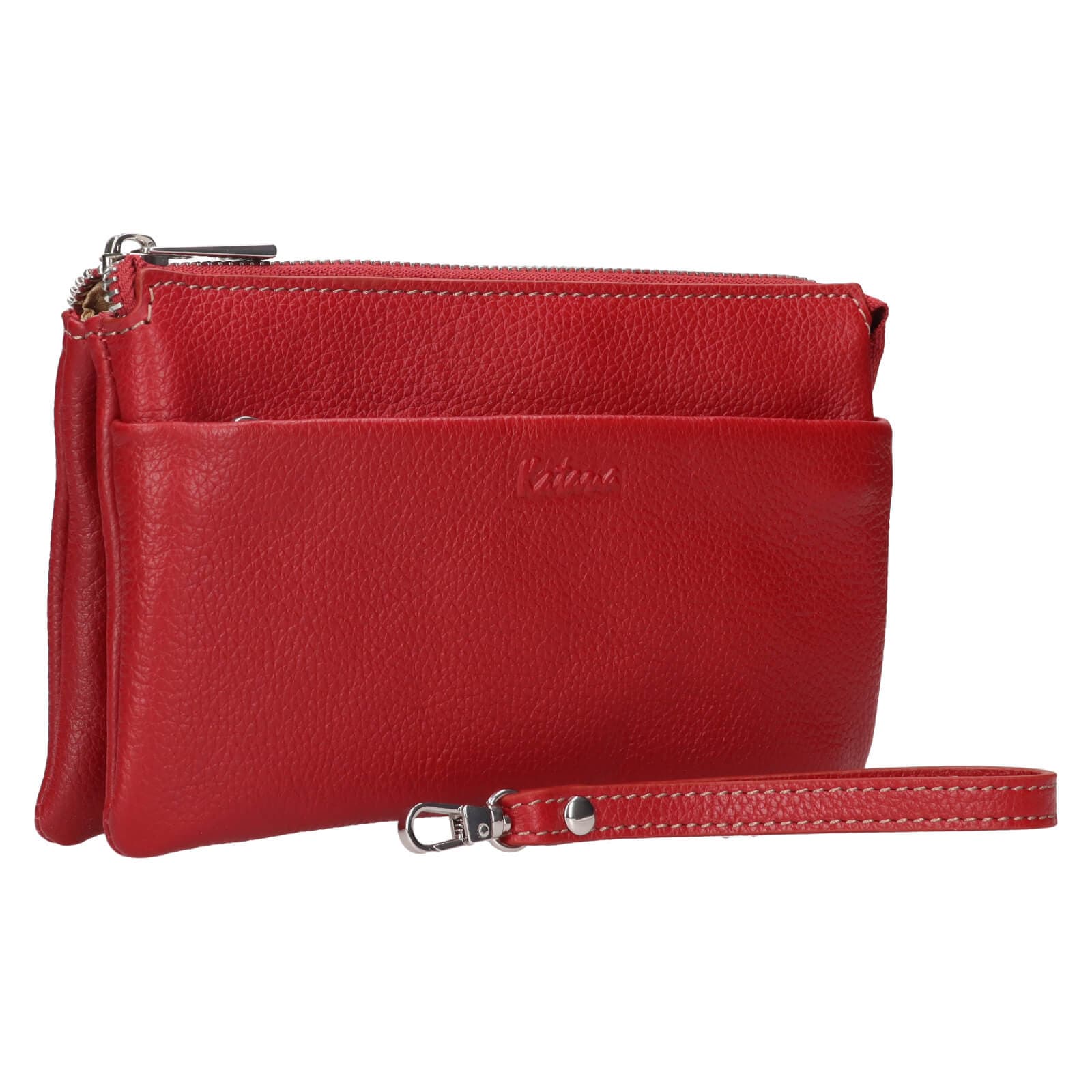 Malá kožená crossbody kabelka Katana Valli, červená 3