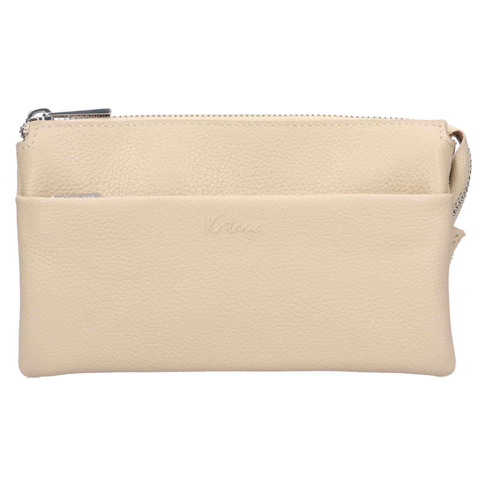 Malá kožená crossbody kabelka Katana Valli, krémová