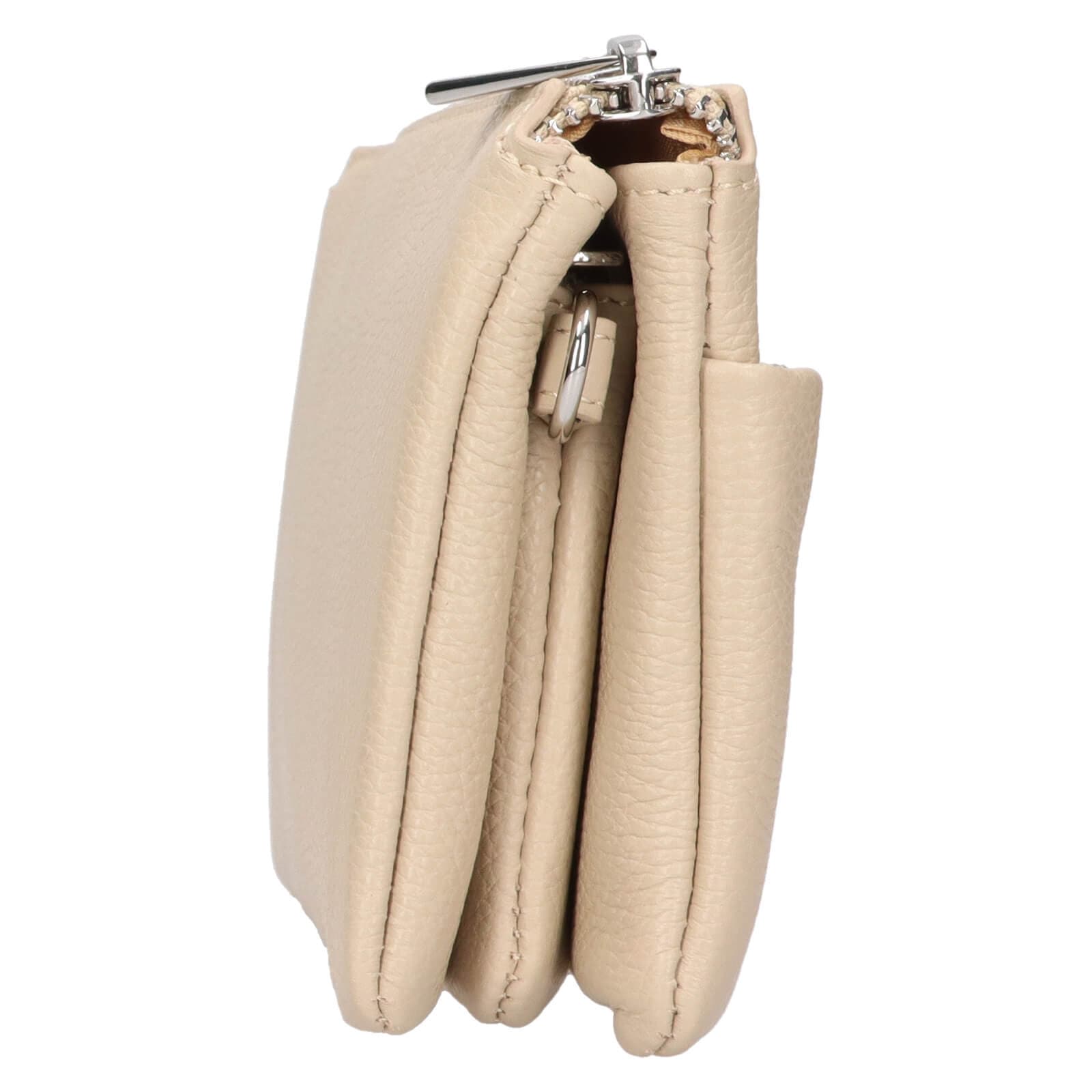 Malá kožená crossbody kabelka Katana Valli, krémová 5