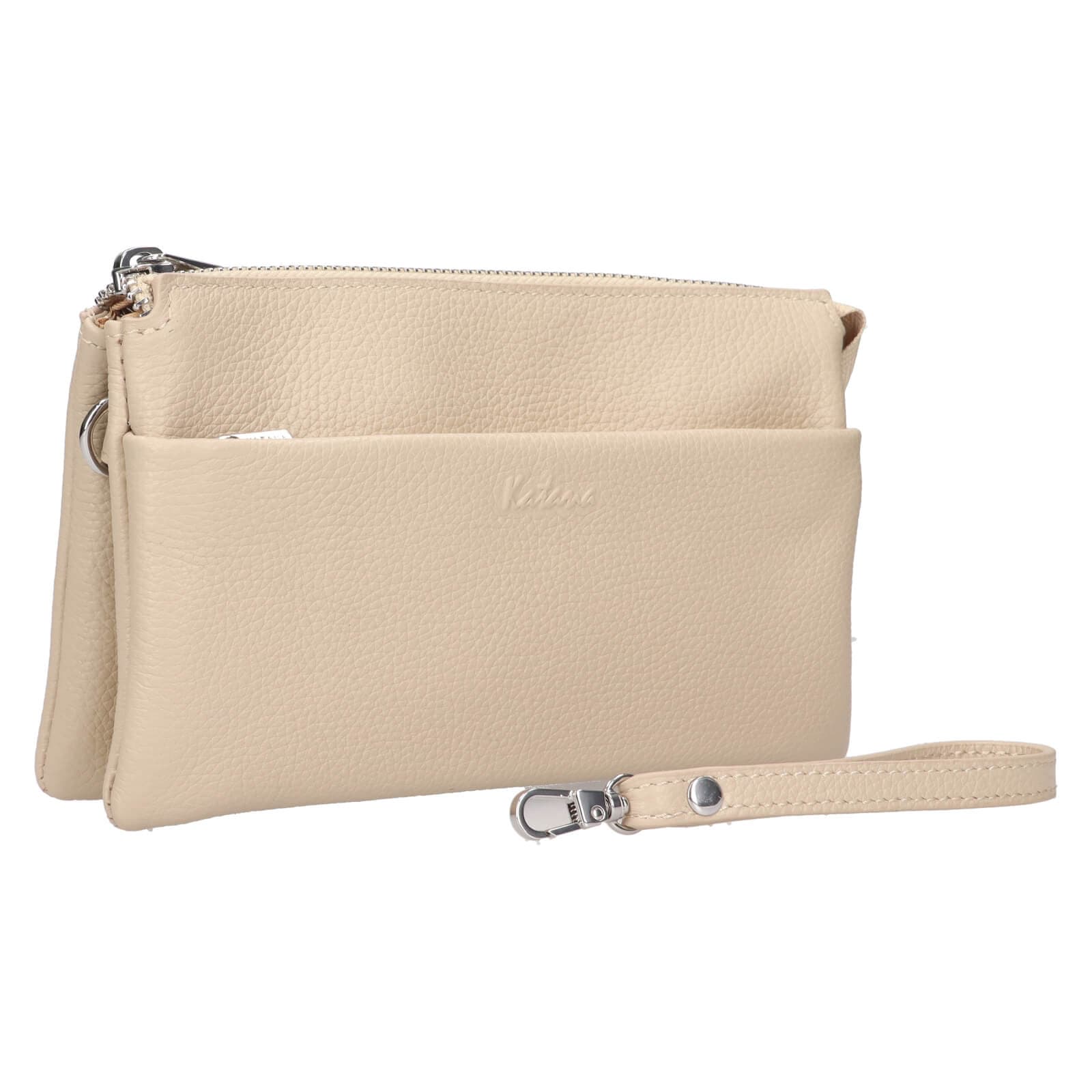 Malá kožená crossbody kabelka Katana Valli, krémová 3