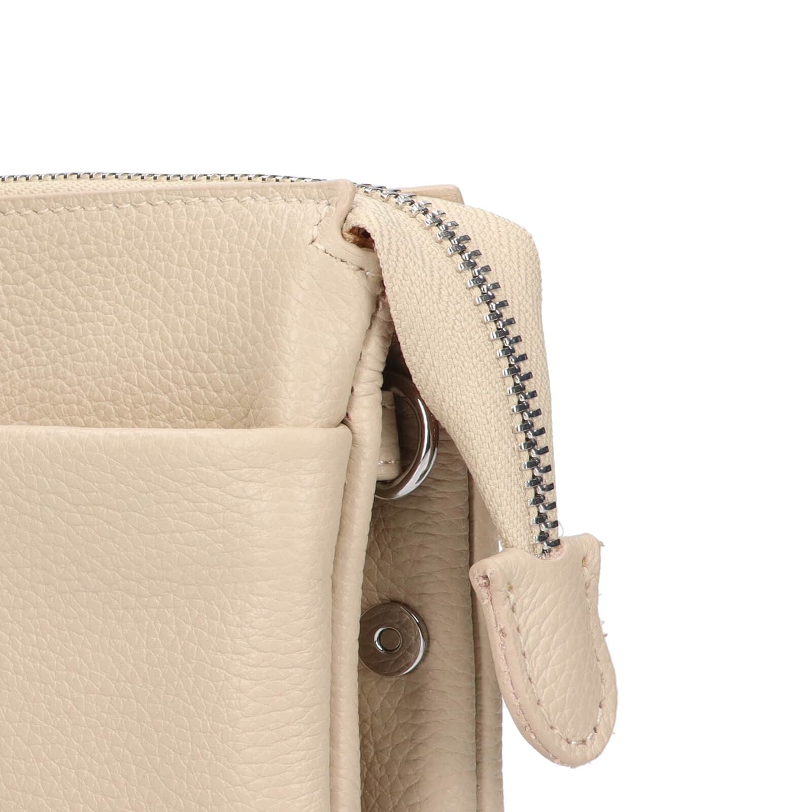 Malá kožená crossbody kabelka Katana Valli, krémová 6