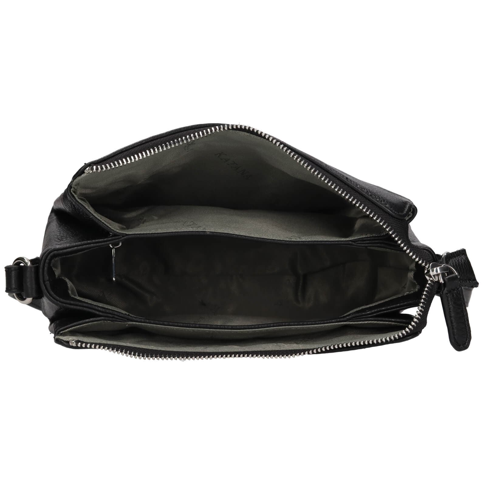 Kožená crossbody kabelka Katana Babet, černá 5