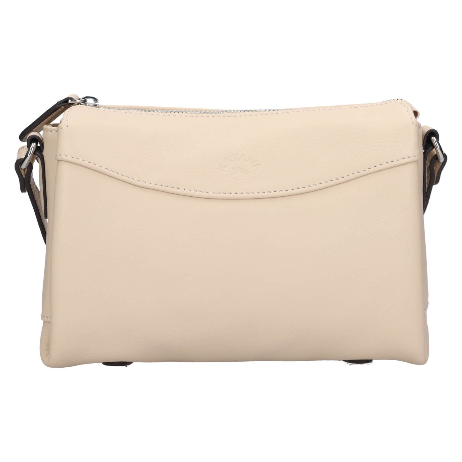 Kožená crossbody kabelka Katana Babet, krémová