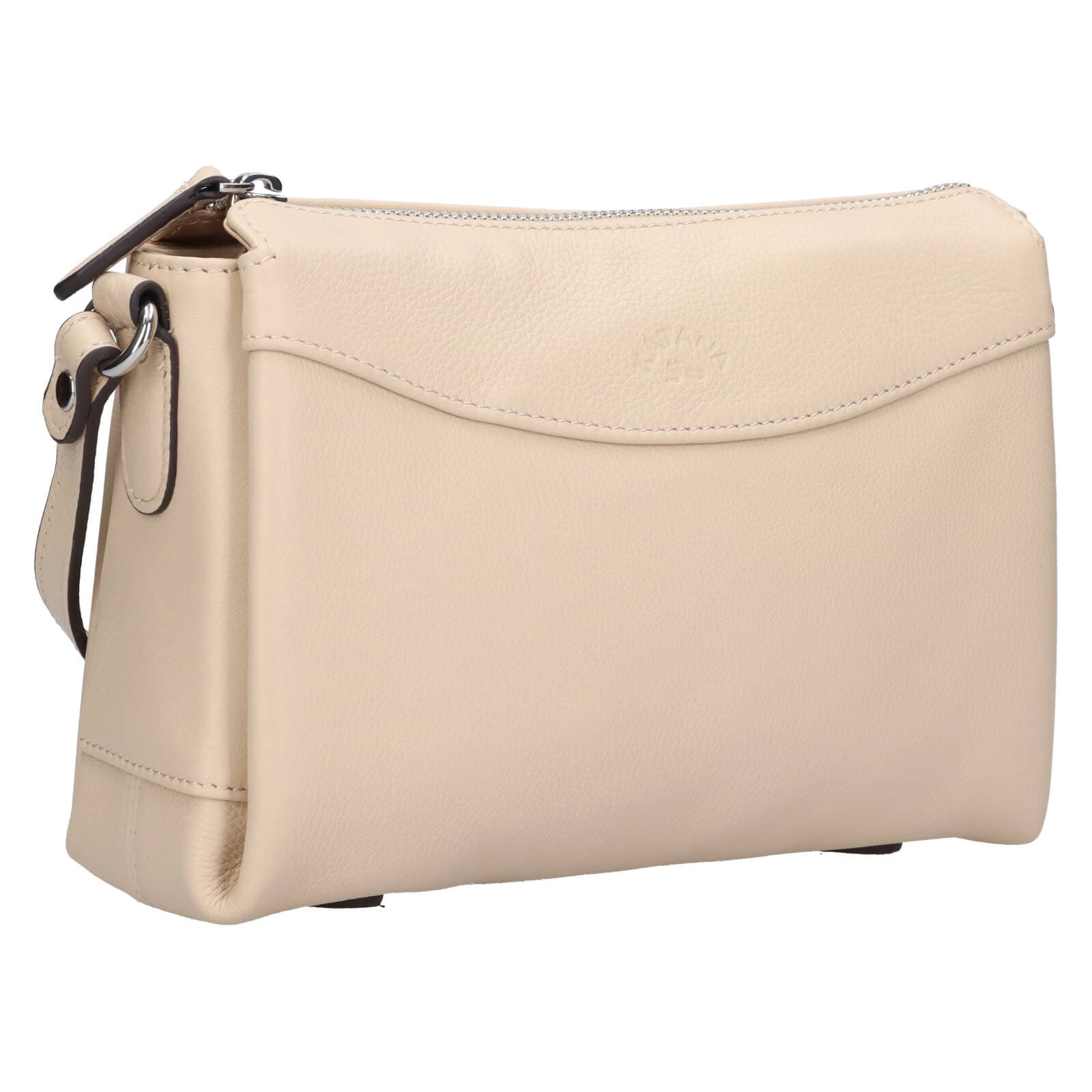 Kožená crossbody kabelka Katana Babet, krémová 2