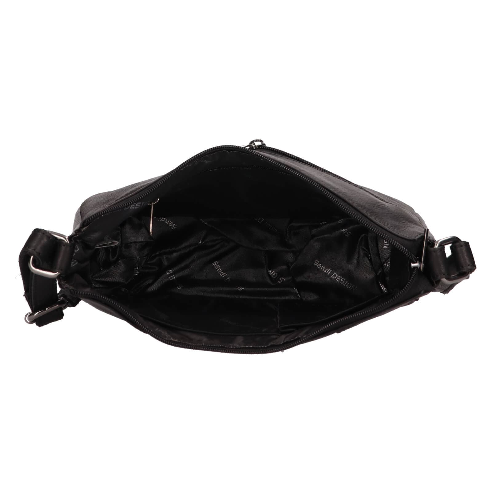 Kožená crossbody kabelka SendiDesign Betty, černá 6