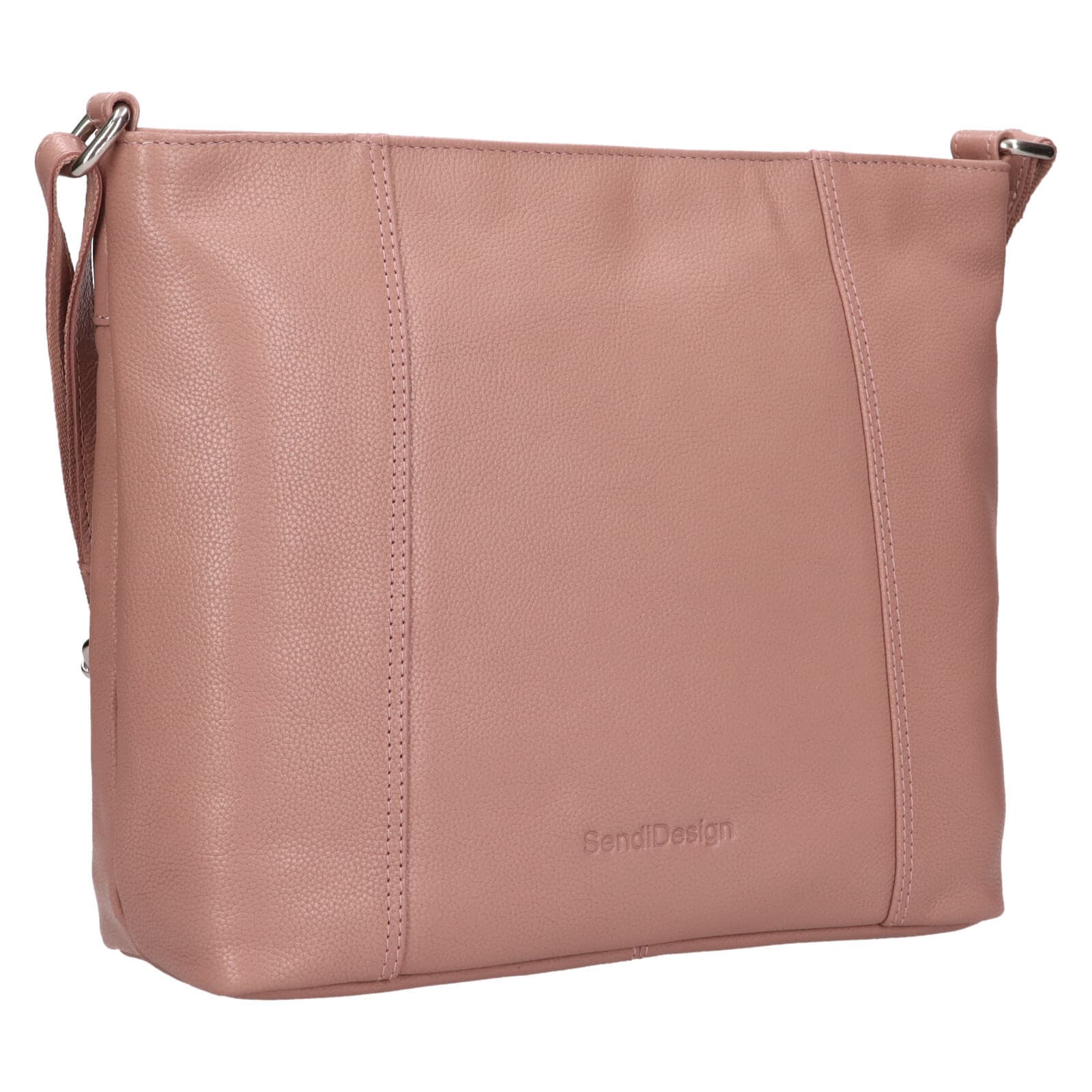 Kožená crossbody kabelka SendiDesign Kristy, růžová 2