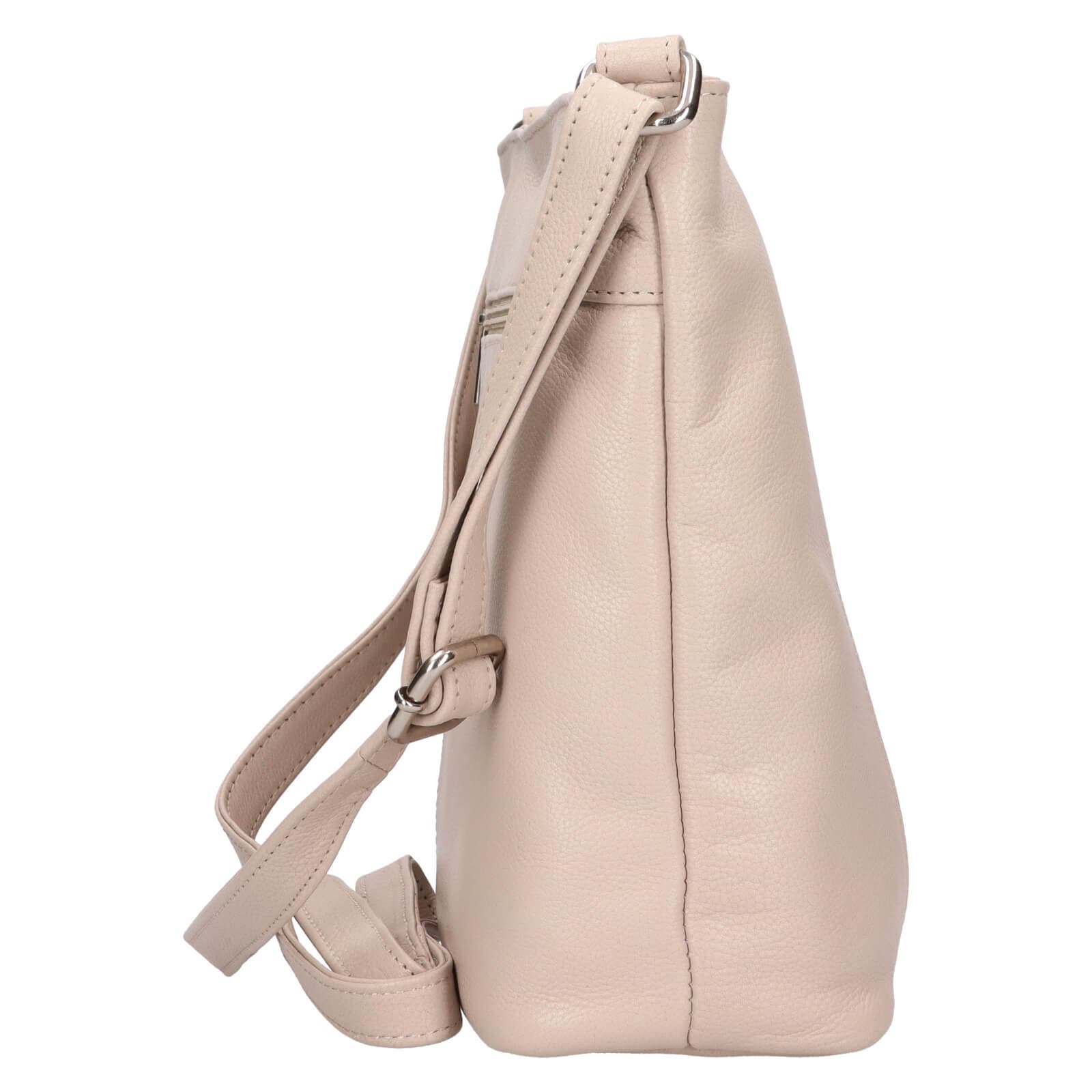 Kožená crossbody kabelka SendiDesign Kristy, béžová 4