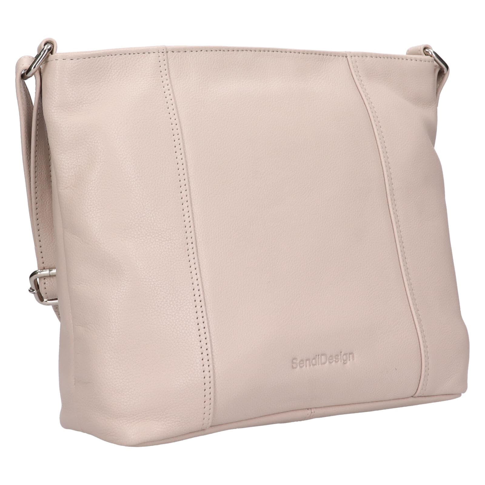 Kožená crossbody kabelka SendiDesign Kristy, béžová 2