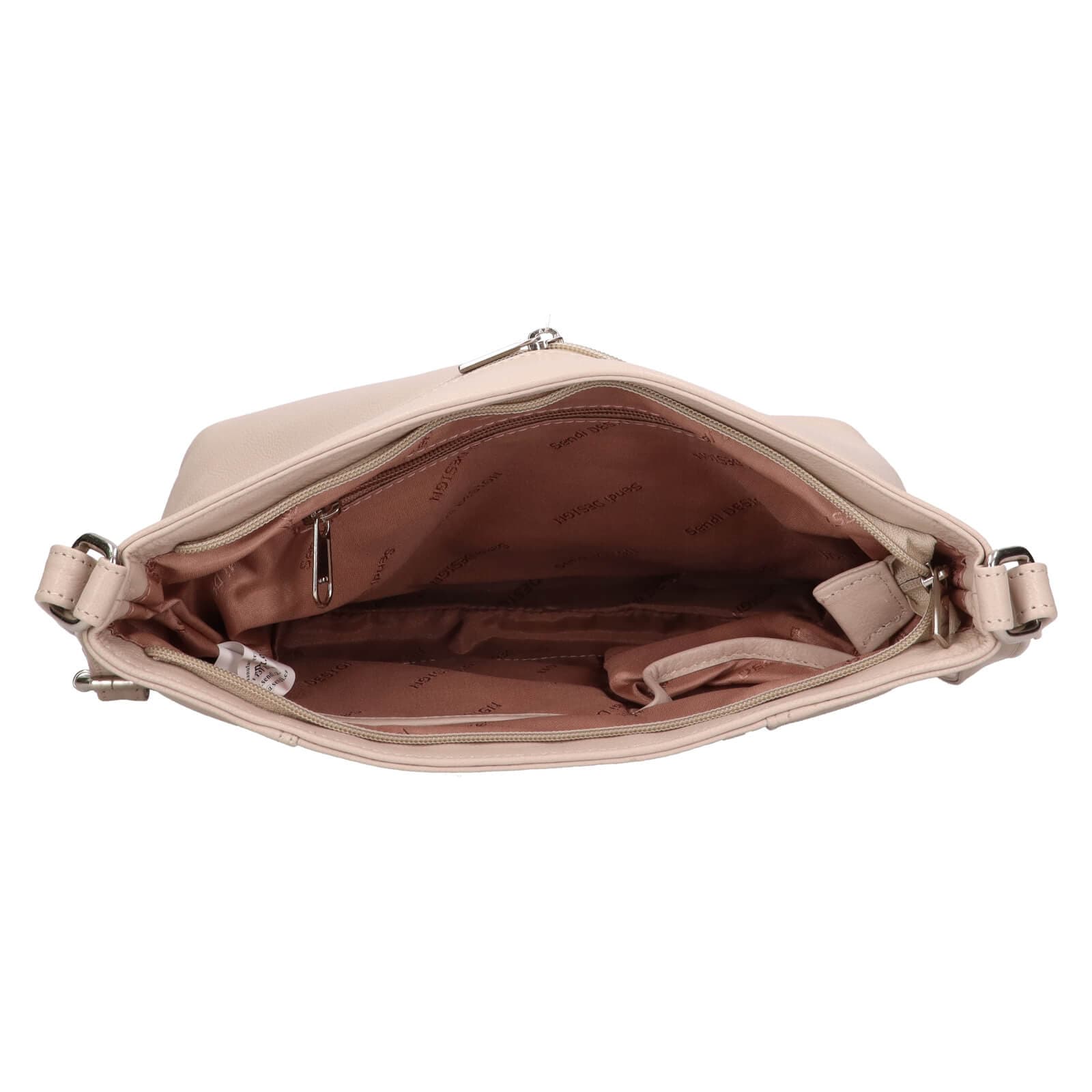 Kožená crossbody kabelka SendiDesign Kristy, béžová 6