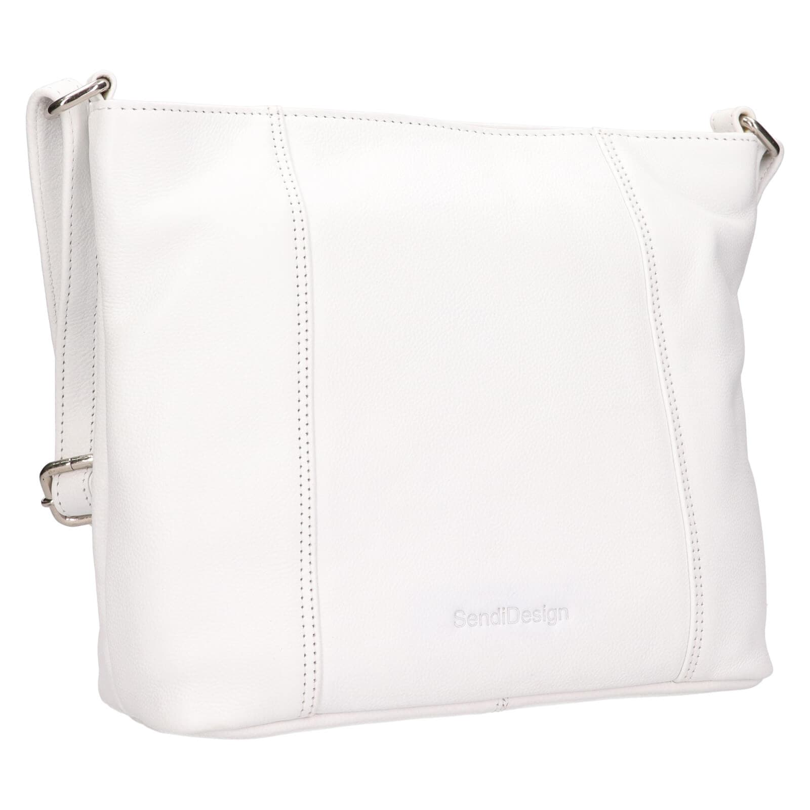 Kožená crossbody kabelka SendiDesign Kristy, bílá 2