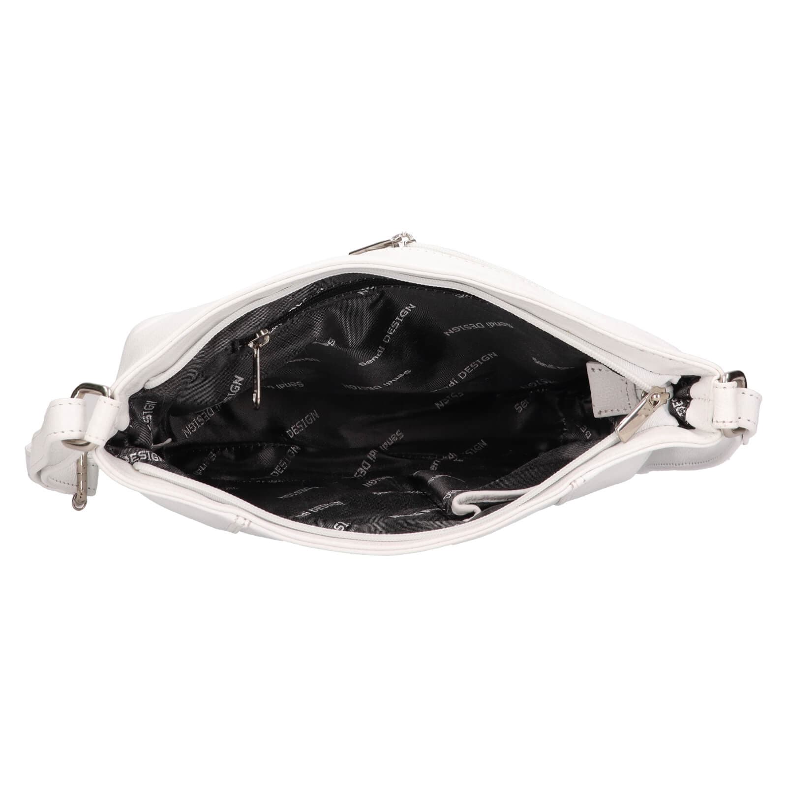 Kožená crossbody kabelka SendiDesign Kristy, bílá 5