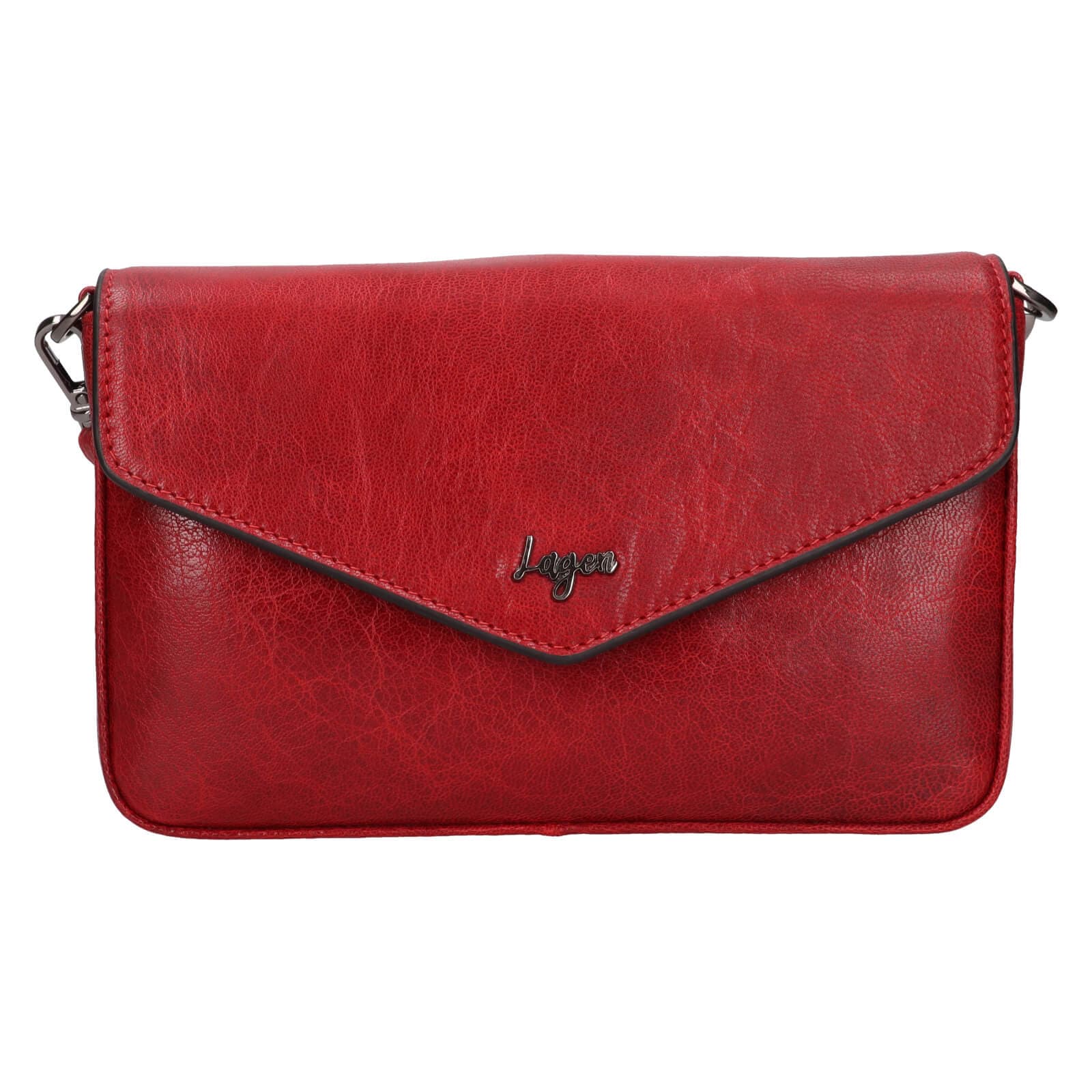 Kožená crossbody kabelka Lagen Rikke, červená